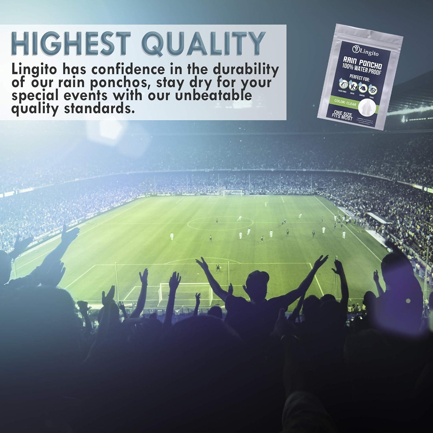 Ponchos de Lluvia Transparentes Lingito - Paquete de 10 Adultos
