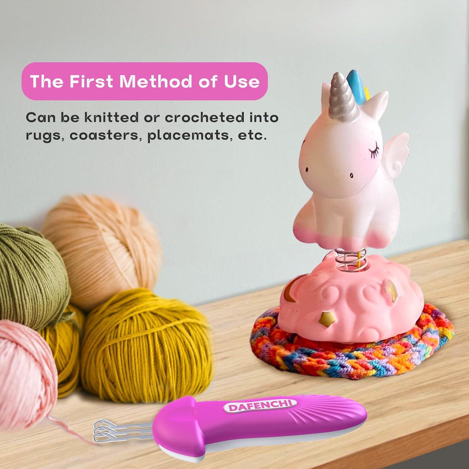 Herramienta de Tejer DAFENCHI con Gancho de 3 Agujas Rosa