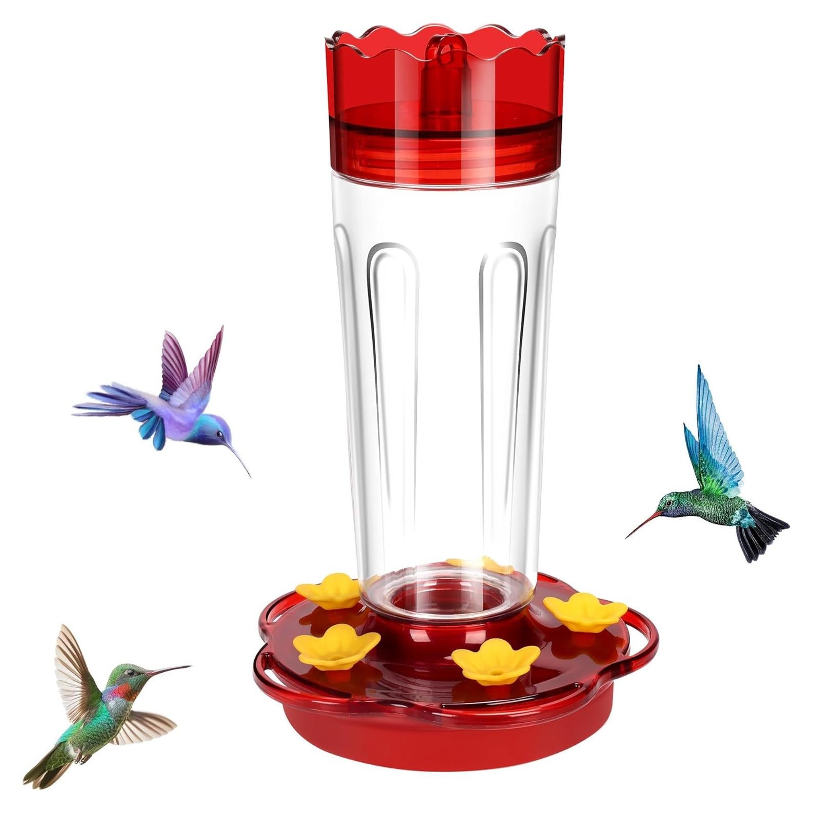 Alimentador de Colibrí Zamelane de Vidrio 0.42L Rojo Colgante