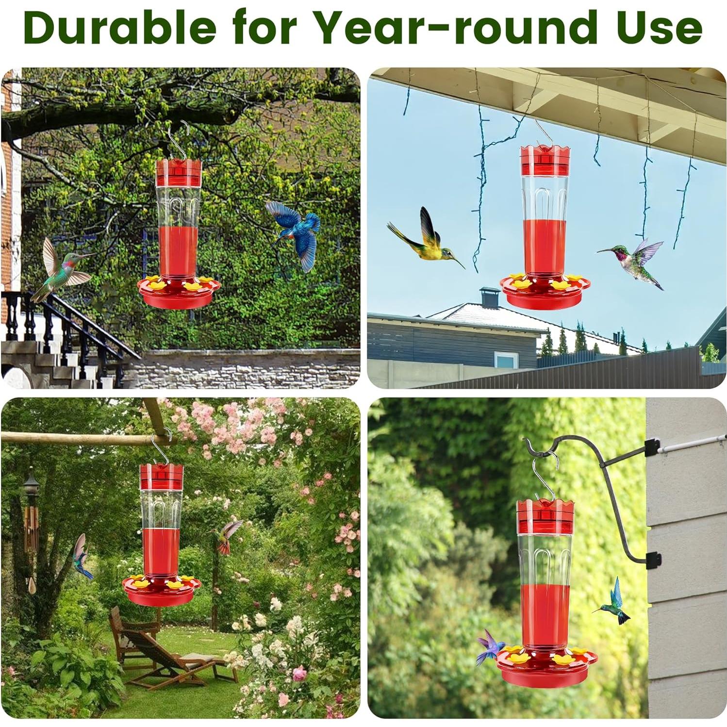 Alimentador de Colibrí Zamelane de Vidrio 0.42L Rojo Colgante