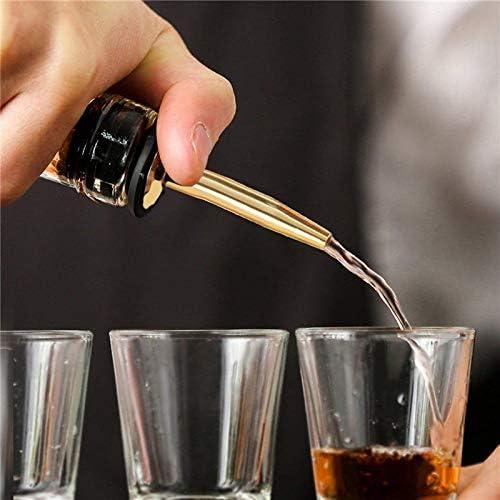 24 Vertedores de Licor Acero Inoxidable Dorado con Tapas