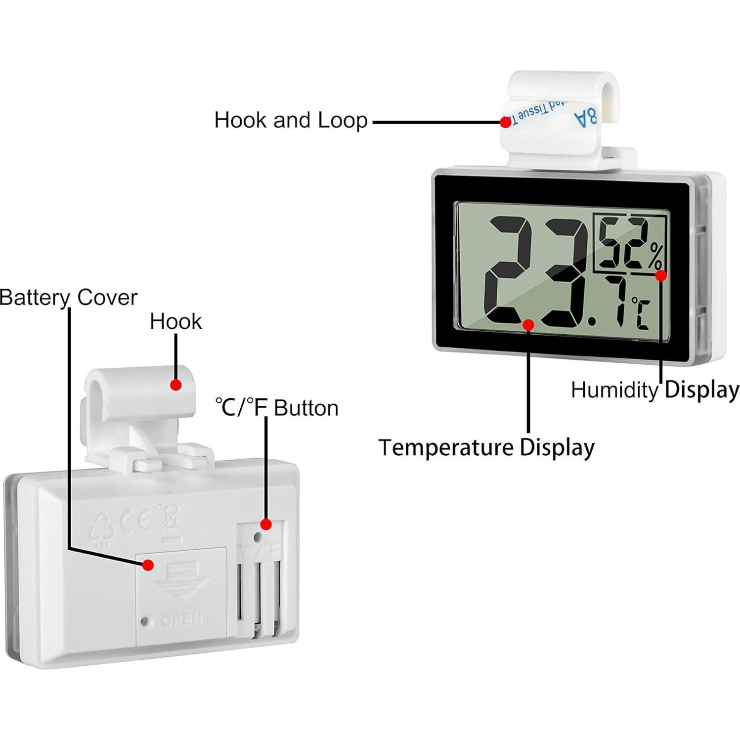Termómetro Higrómetro Digital Poly HY2 para Reptiles LCD
