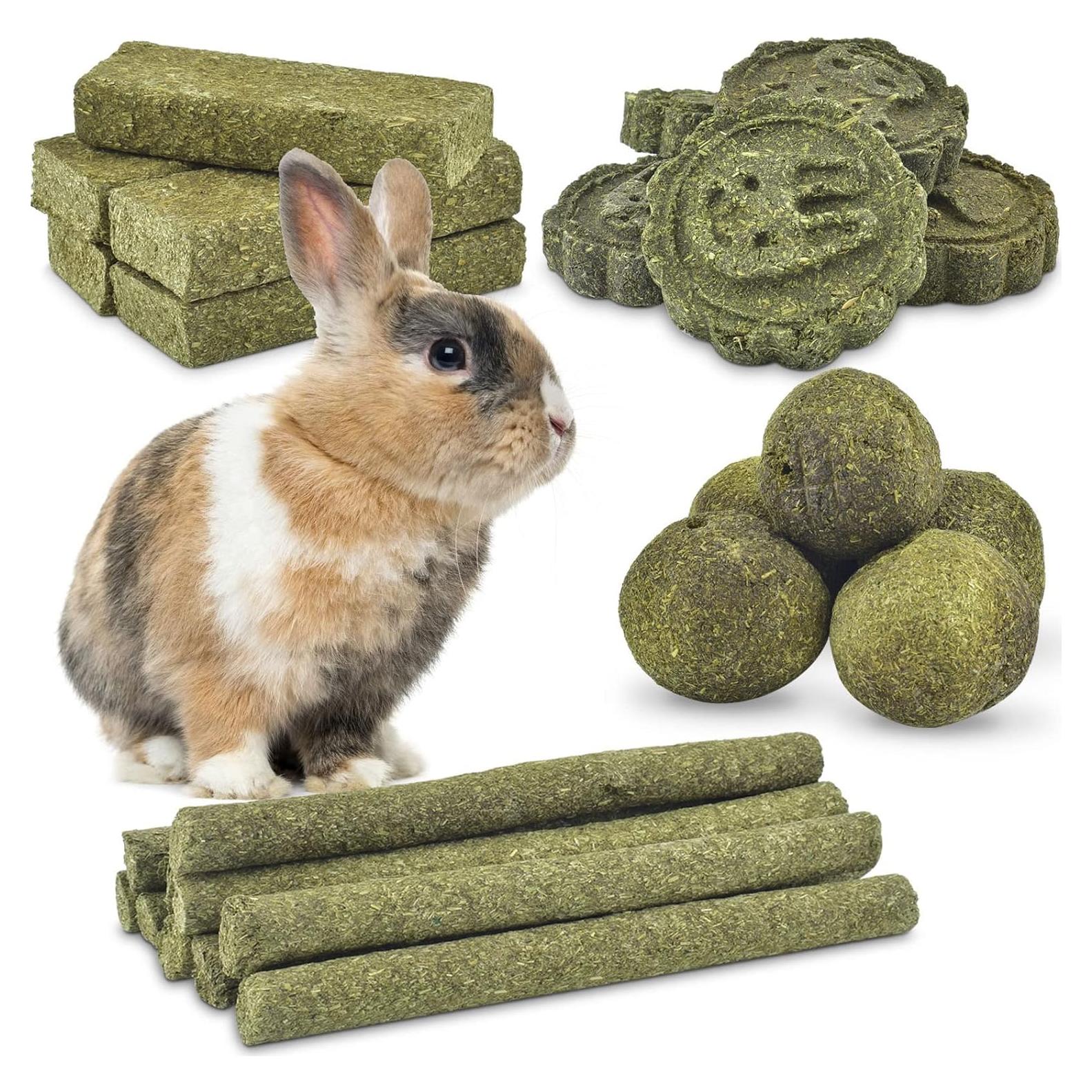 Juguetes de Masticar para Conejos ERKOON 25 Piezas Heno Timothy