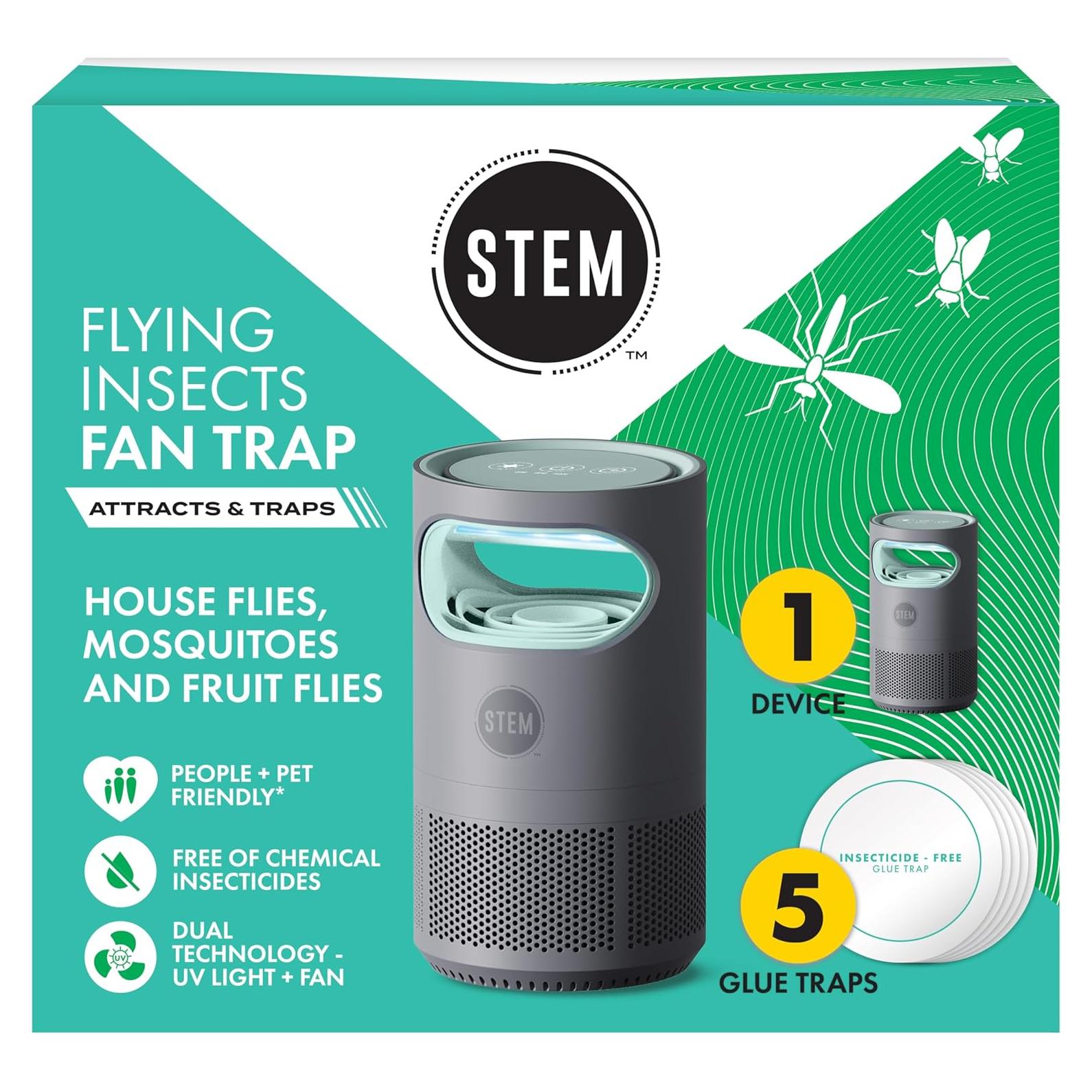 Trampa de Ventilador STEM con Luz UV y 5 Trampas de Pegamento