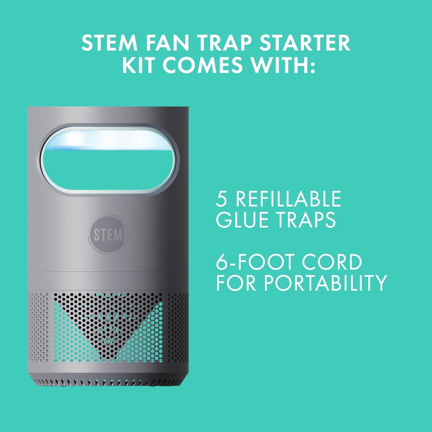 Trampa de Ventilador STEM con Luz UV y 5 Trampas de Pegamento