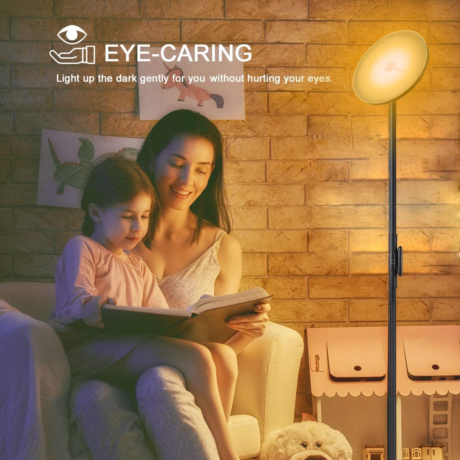 Lámpara de Pie JOOFO 30W LED Control Remoto 2400LM Negra