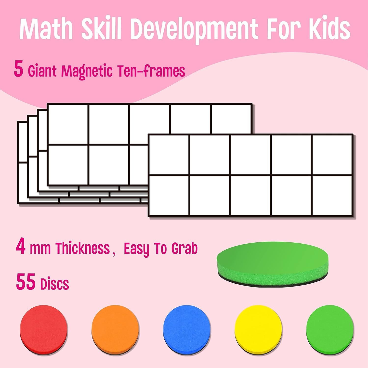 Juego de 10 Marcos Magnéticos SpriteGru con 55 Discos Coloridos