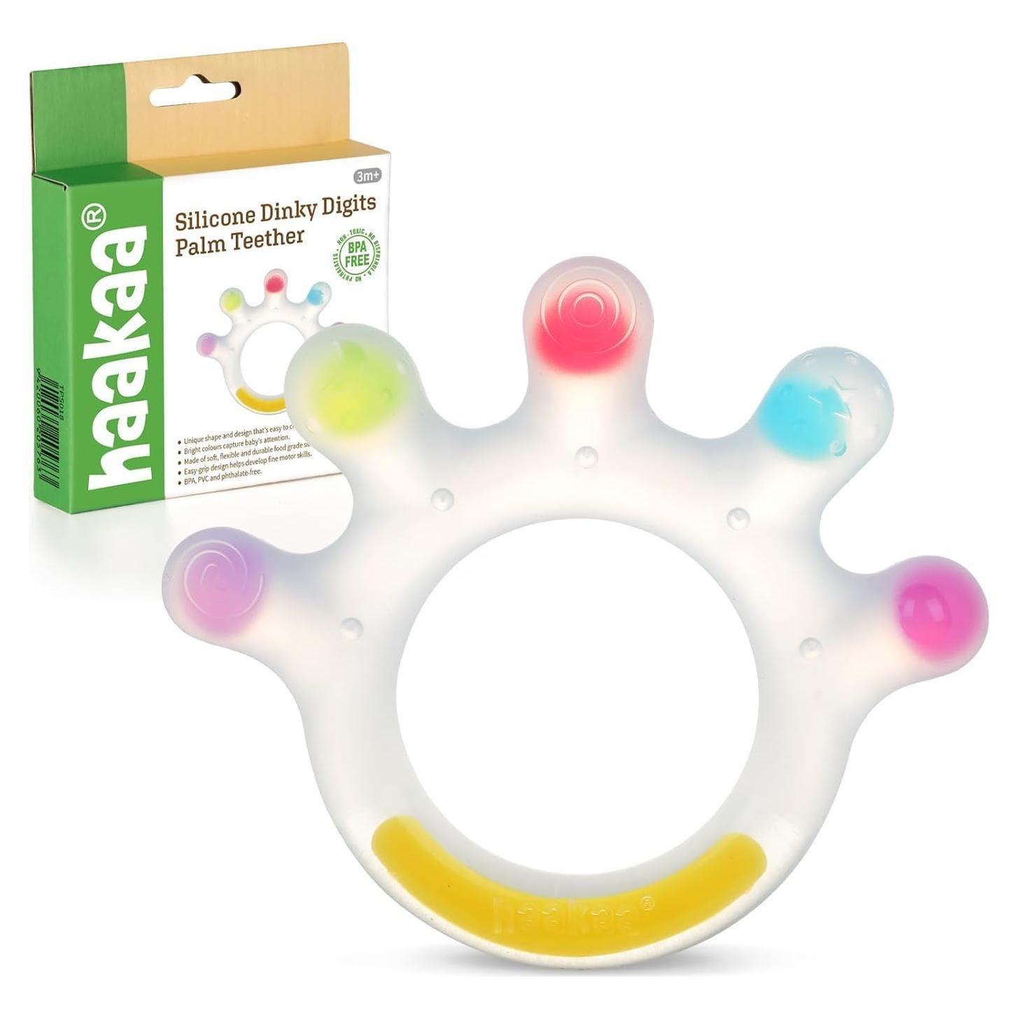 Mordedor de Silicona Haakaa Dinky Digits Palm 0-12 Meses