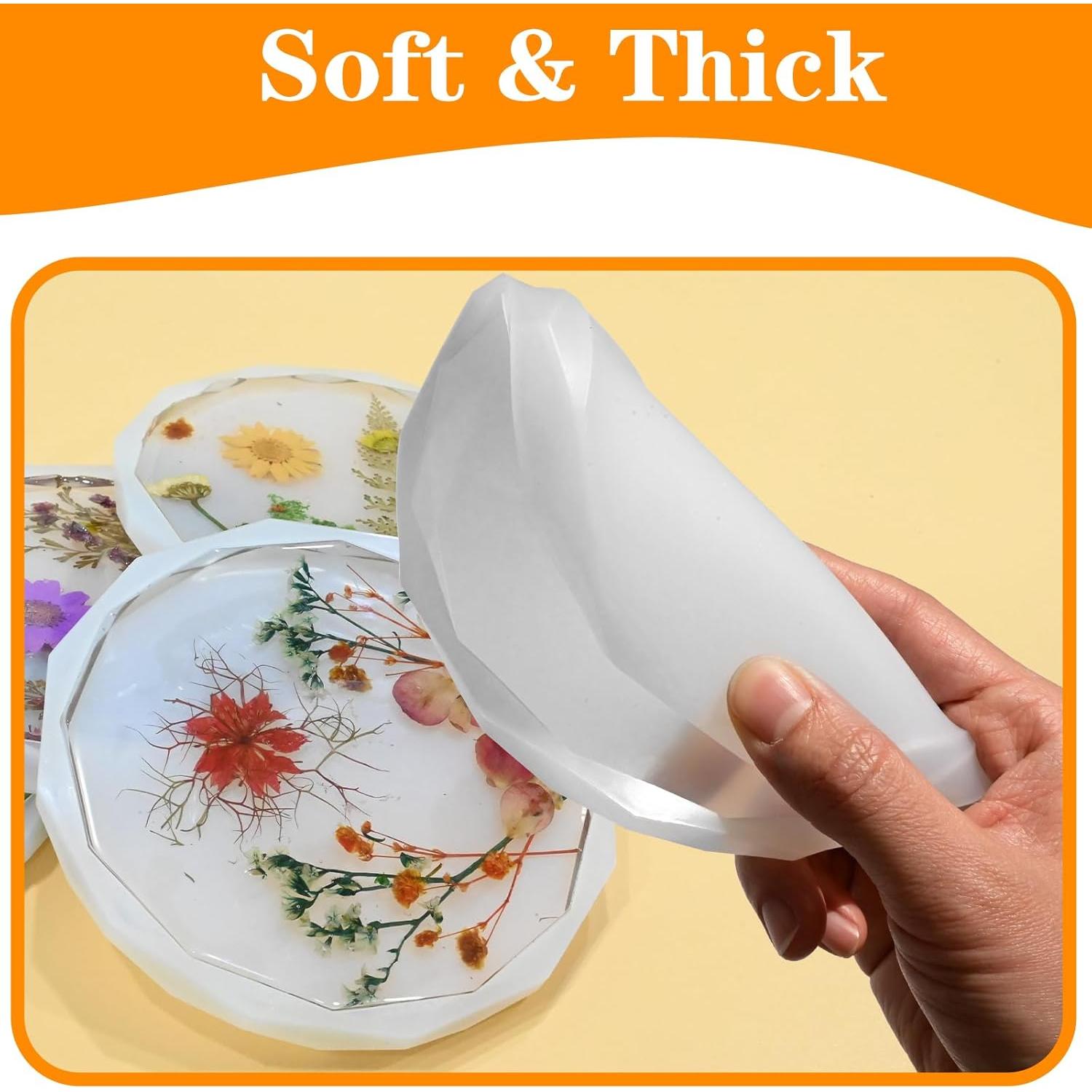 Moldes de Posavasos de Silicona ZQYSING 4 Piezas 13.2 cm