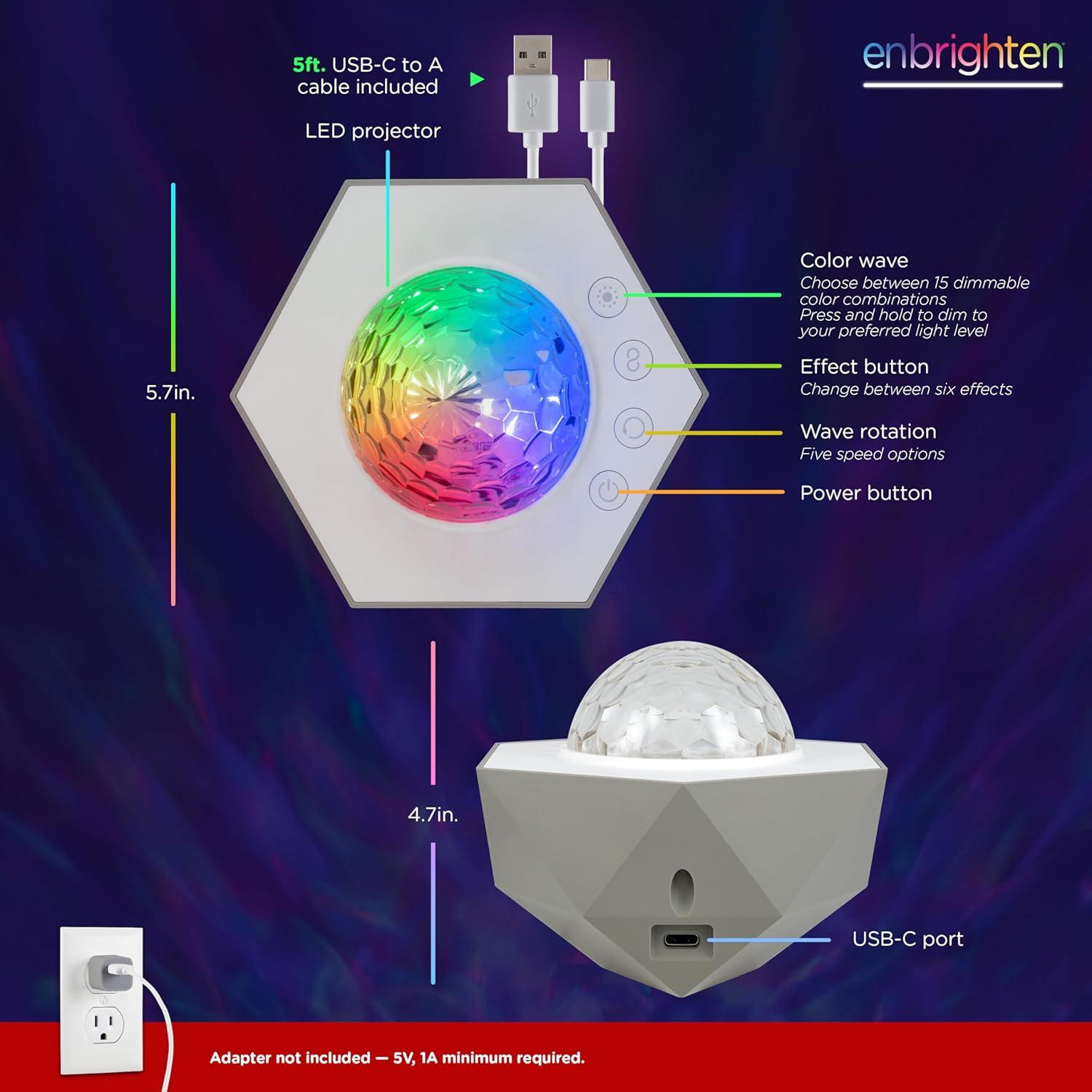 Proyector de Estrellas Enbrighten Mini Galaxy - Luz Nocturna USB-C