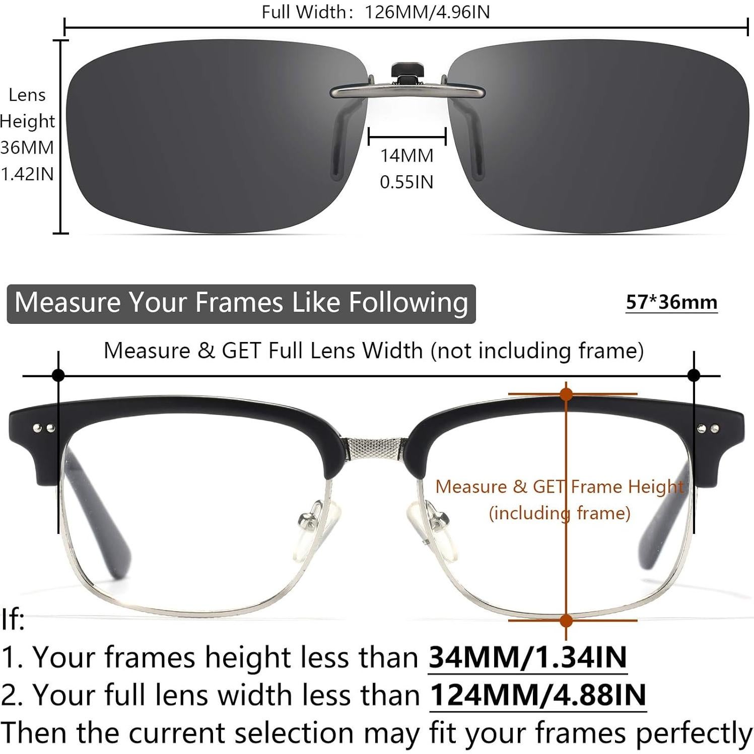 Gafas de sol clip en polarizadas CAXMAN UV400 para adultos