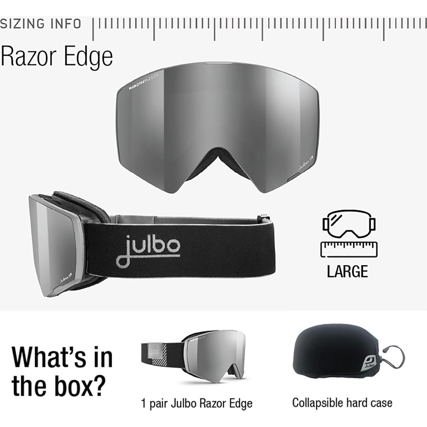 Gafas de Nieve Julbo Razor Edge Fotoquímicas 100% UV - 165mm