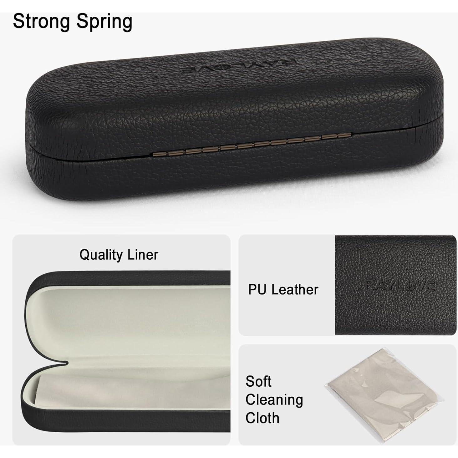 Estuche Duro para Gafas RayLove con Paño de Limpieza - Negro
