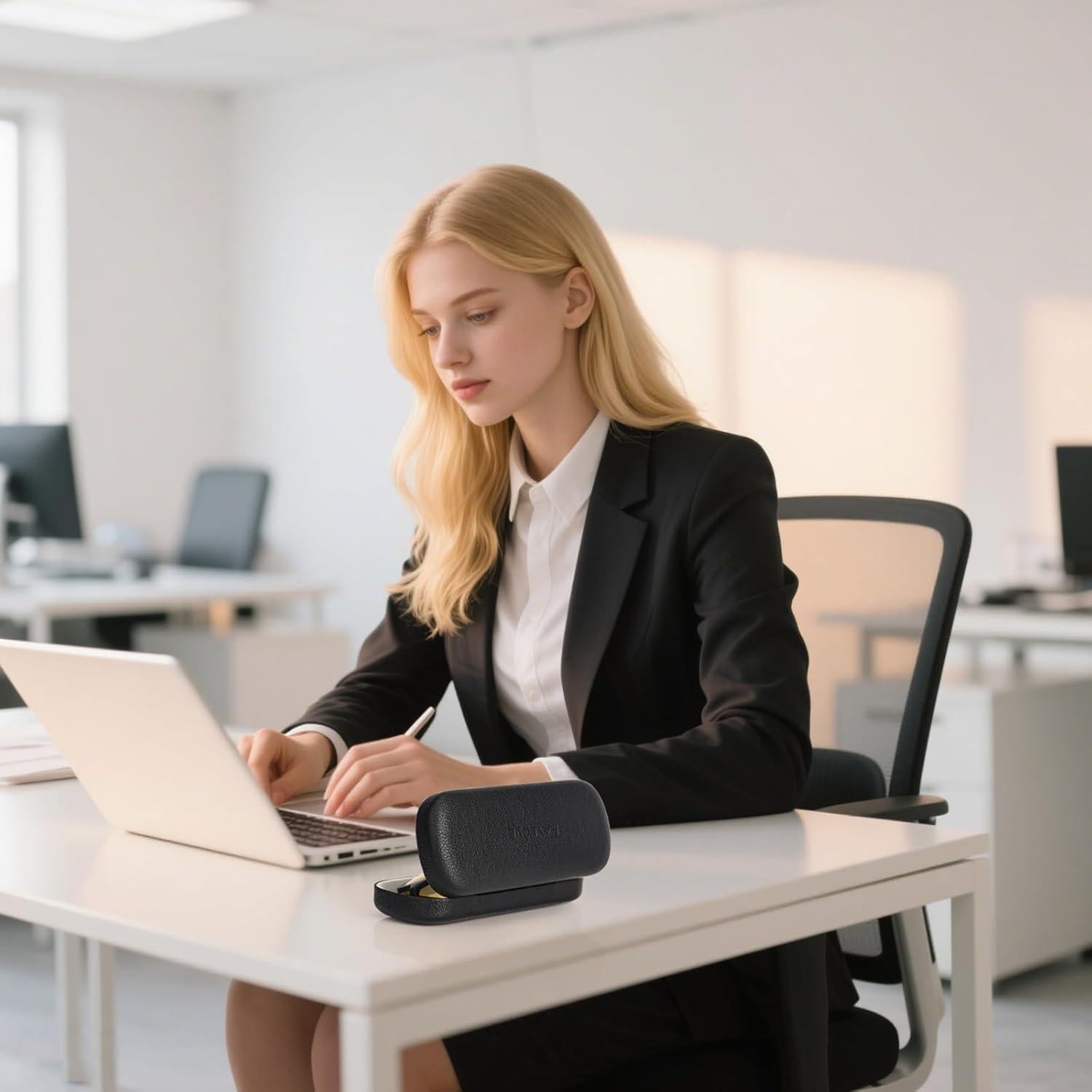 Estuche Duro para Gafas RayLove con Paño de Limpieza - Negro