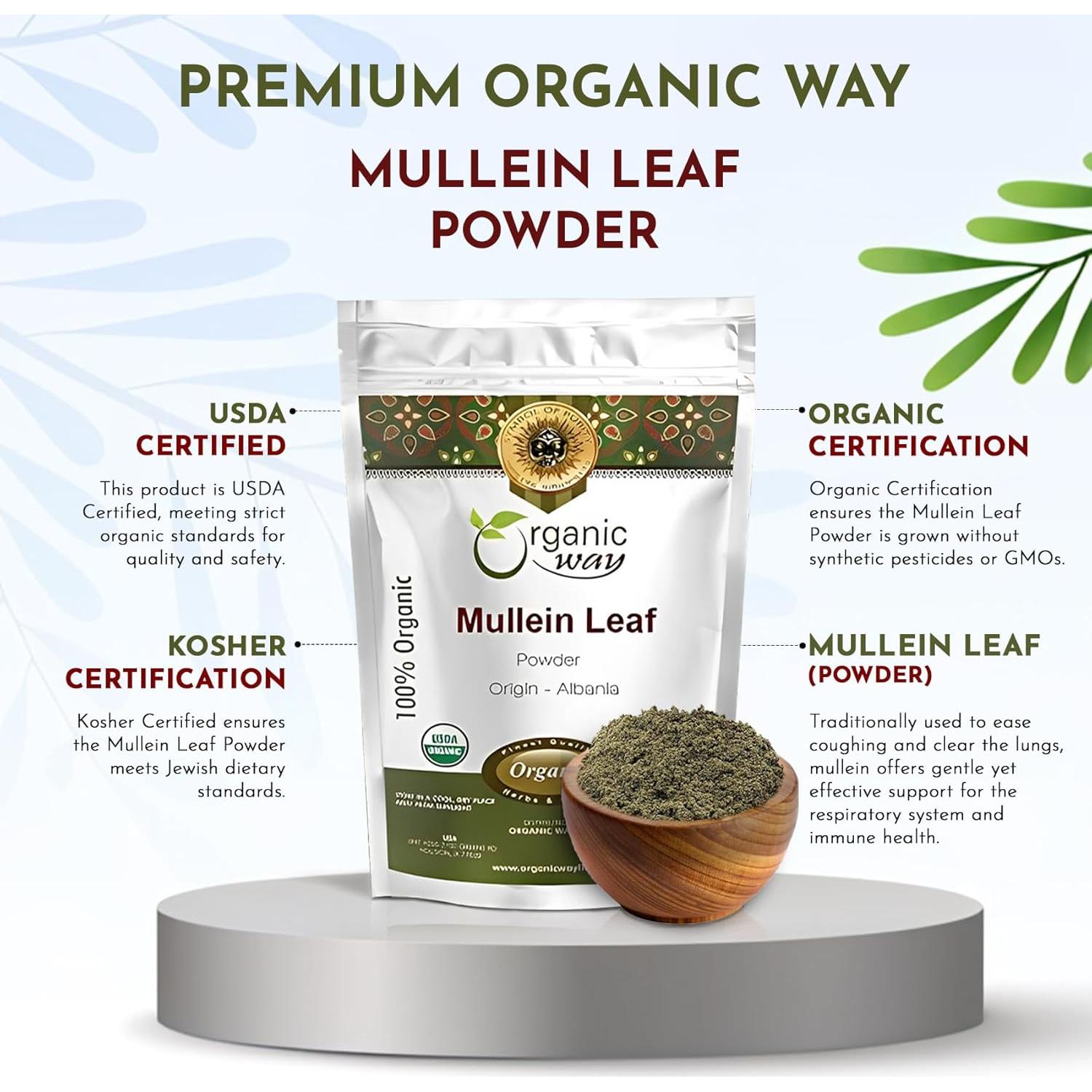 Polvo de Hoja de Malva Orgánica 56.7g - Certificado Kosher y Orgánico