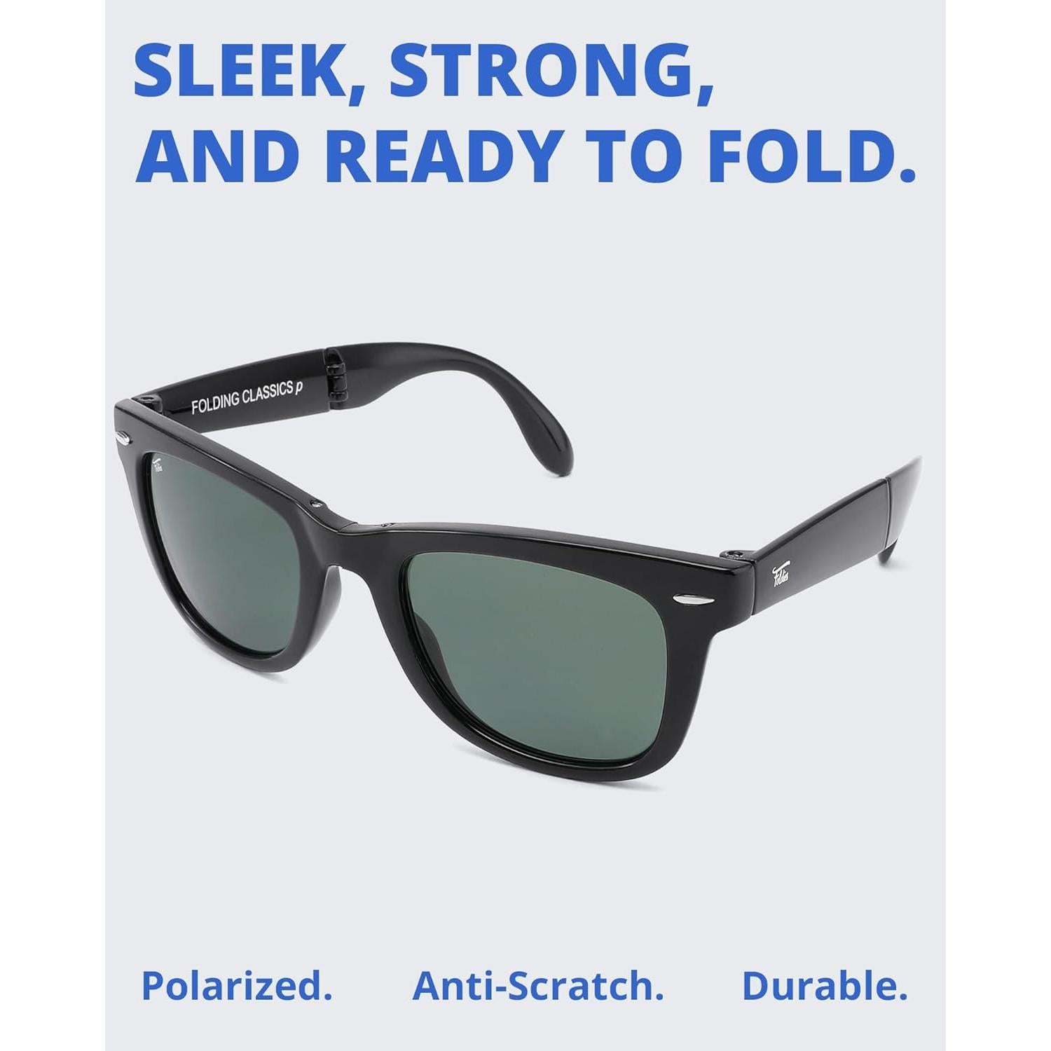 Gafas de sol plegables HepTEK UV400 con estuche de cuero