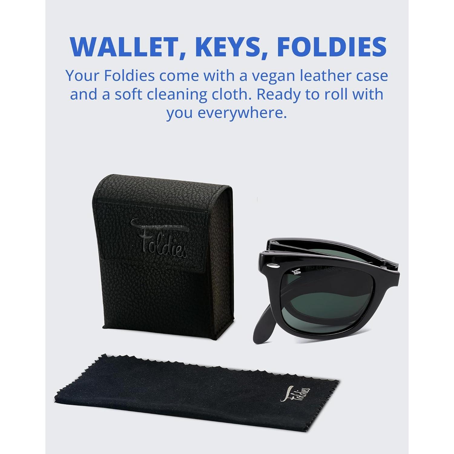 Gafas de sol plegables HepTEK UV400 con estuche de cuero