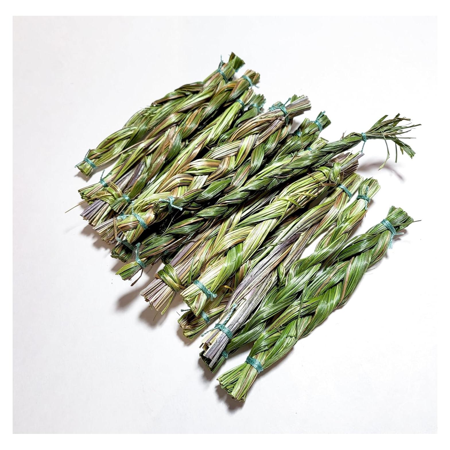 Trenza de Hierba Dulce Hecha a Mano - Calidad Media 10 cm