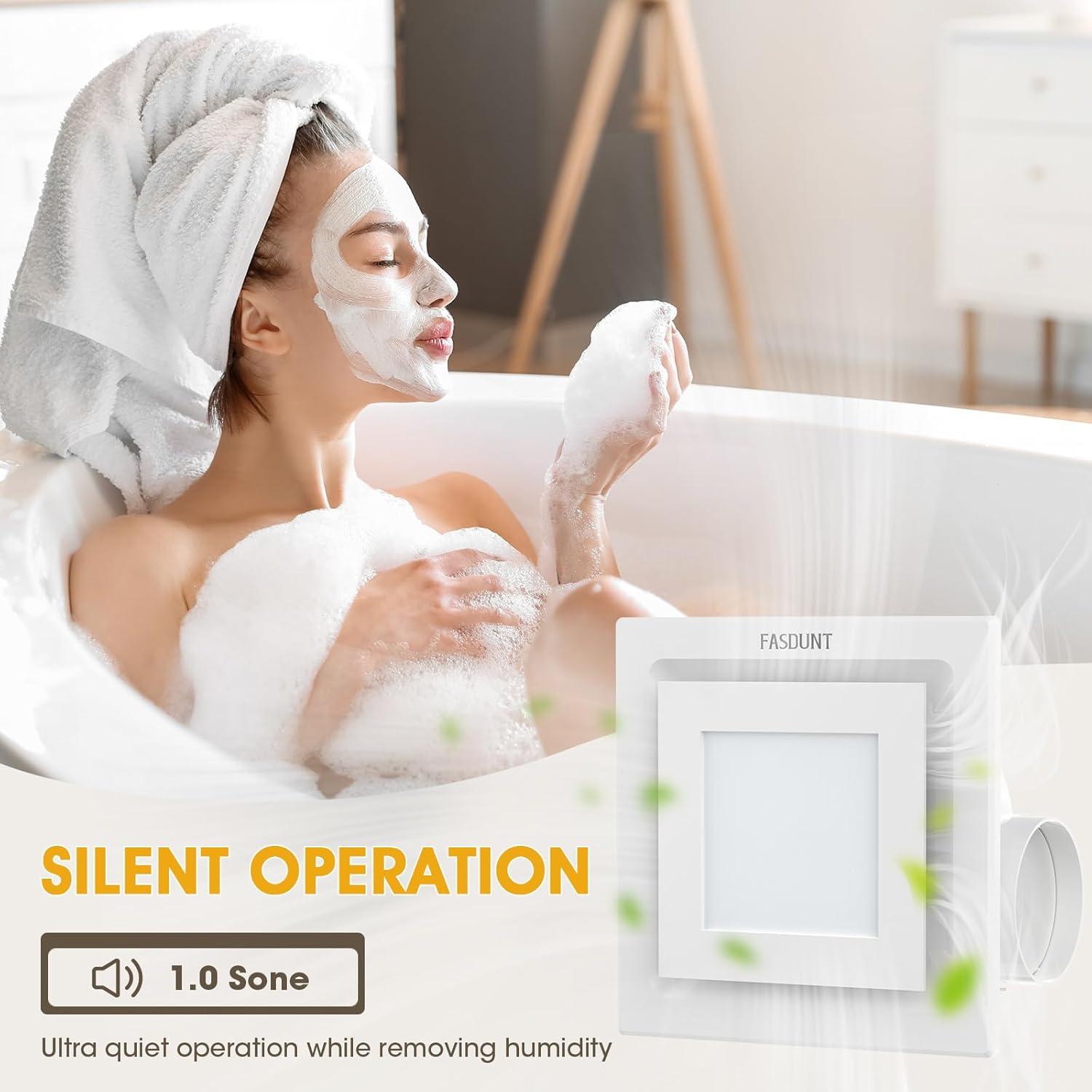 Ventilador Extractor de Baño FASDUNT con Luz LED 120 CFM