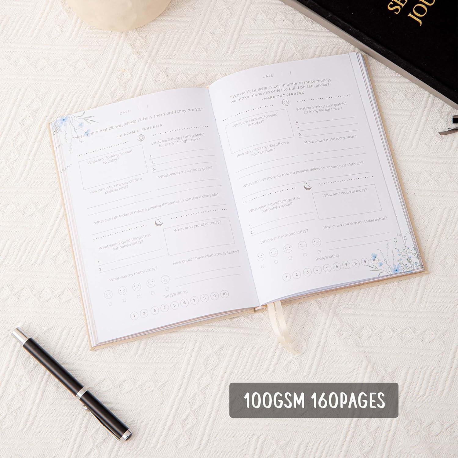 Diario de Autocuidado MGGAO A5 Negro con Preguntas Guiadas