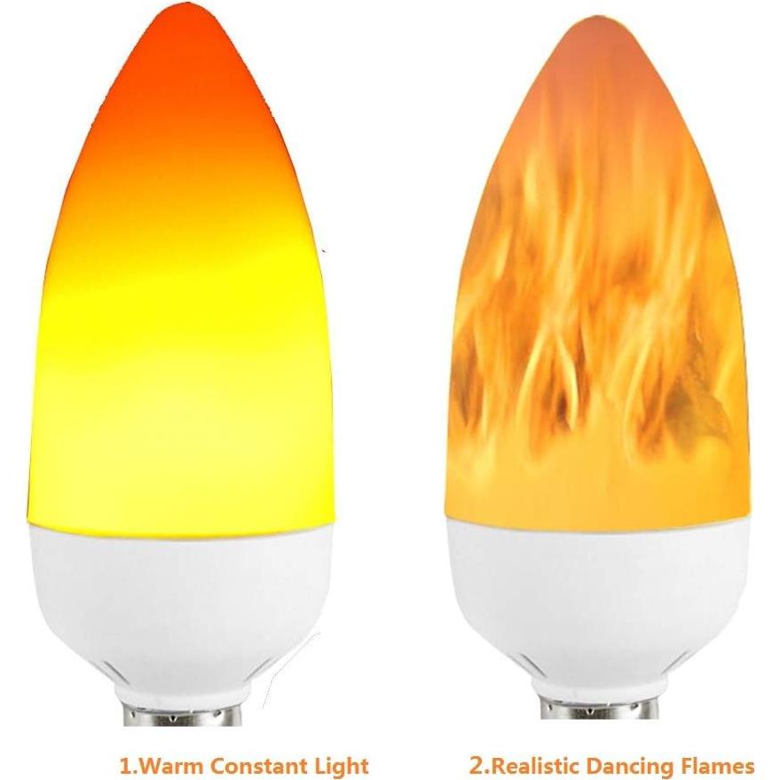 Bombilla LED E12 QLEE 3W Luz Cálida Parpadeante 2 Paquete