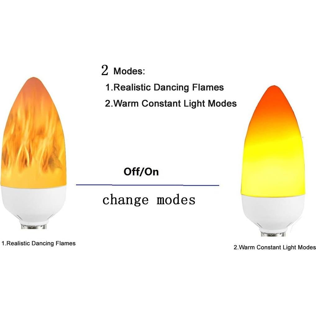 Bombilla LED E12 QLEE 3W Luz Cálida Parpadeante 2 Paquete