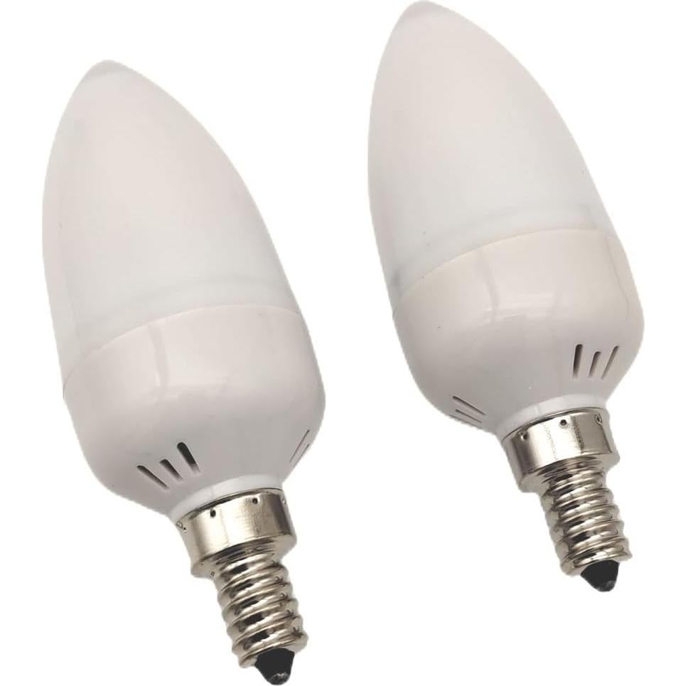 Bombilla LED E12 QLEE 3W Luz Cálida Parpadeante 2 Paquete