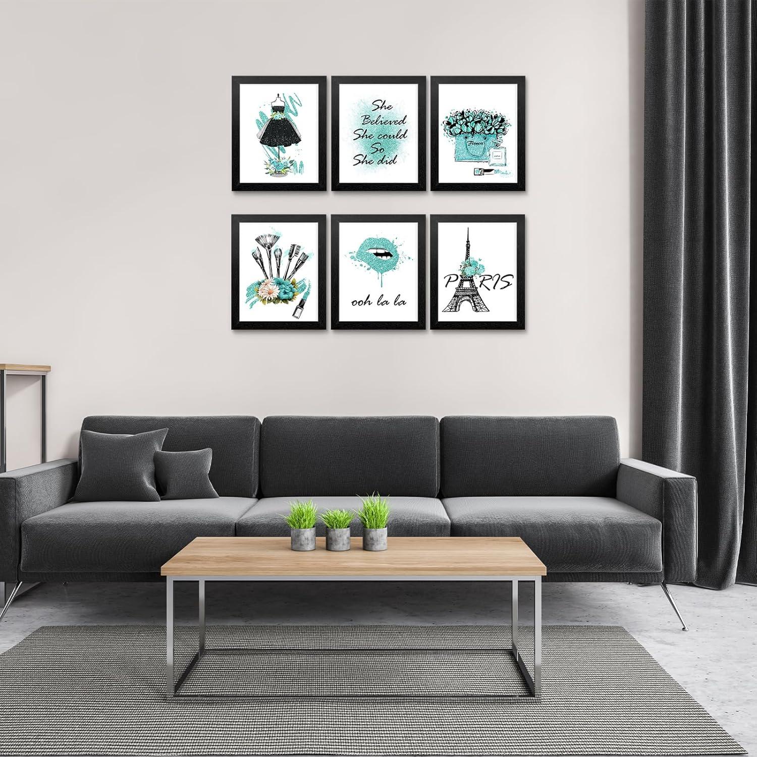 Impresiones de Arte de Pared Enmarcadas HoozGee 20x25cm Glam Teal