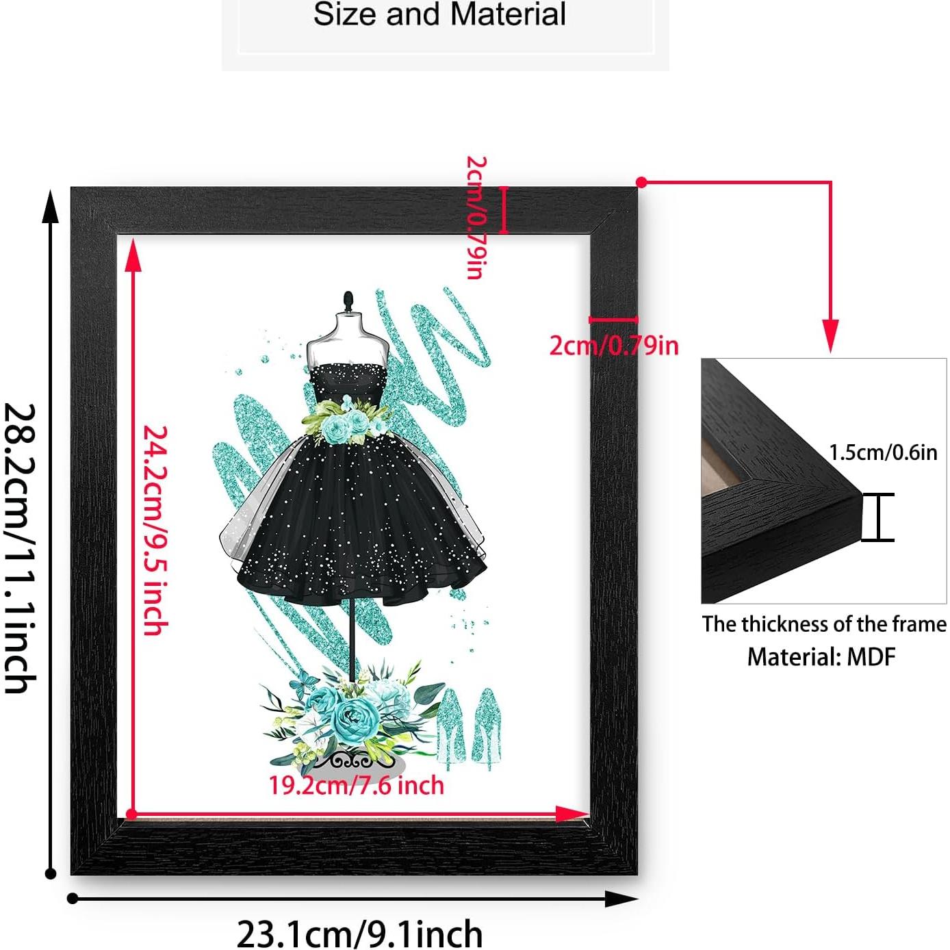 Impresiones de Arte de Pared Enmarcadas HoozGee 20x25cm Glam Teal