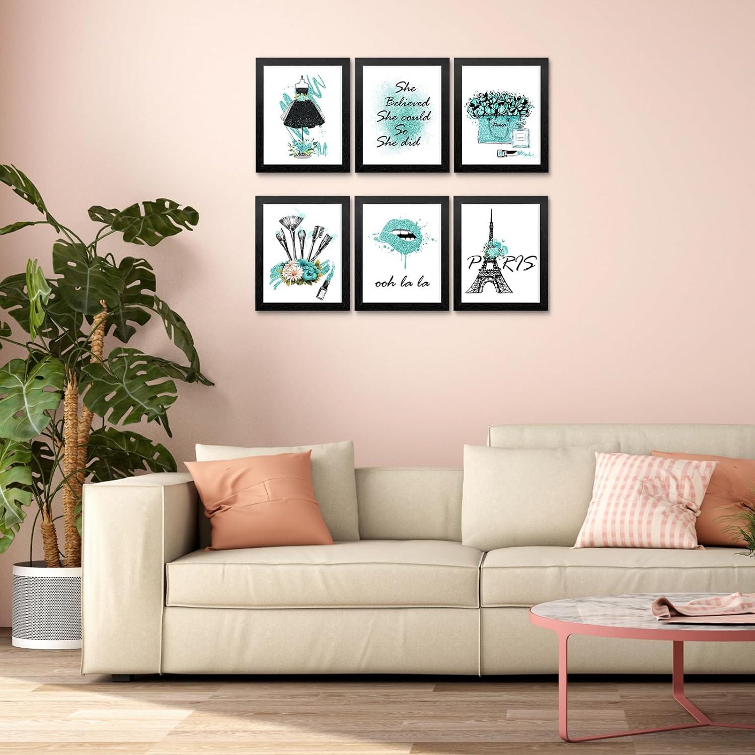 Impresiones de Arte de Pared Enmarcadas HoozGee 20x25cm Glam Teal