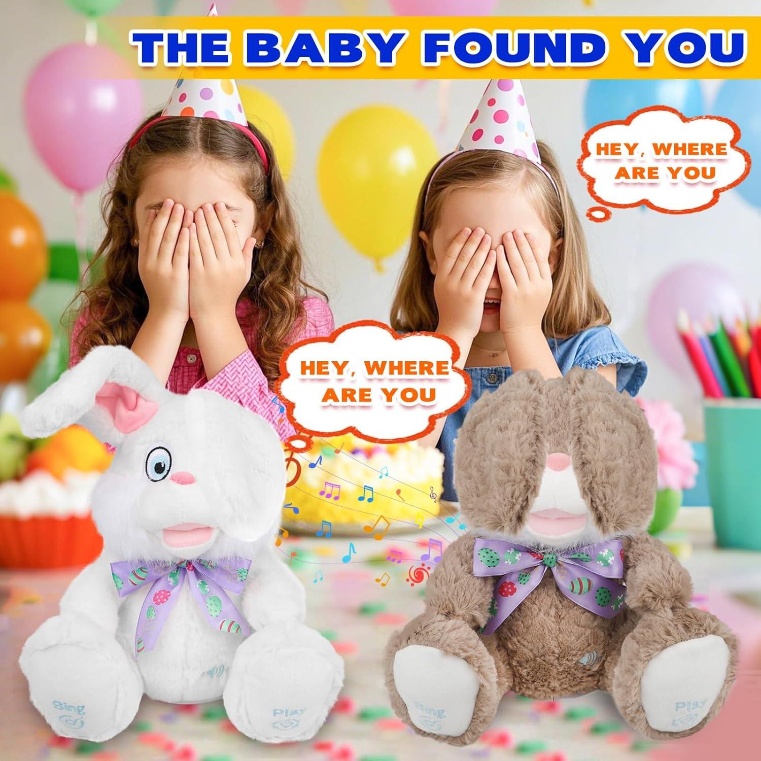 Conejo de Peluche Musical Interactivo Zhong Le 30.48 cm Beige