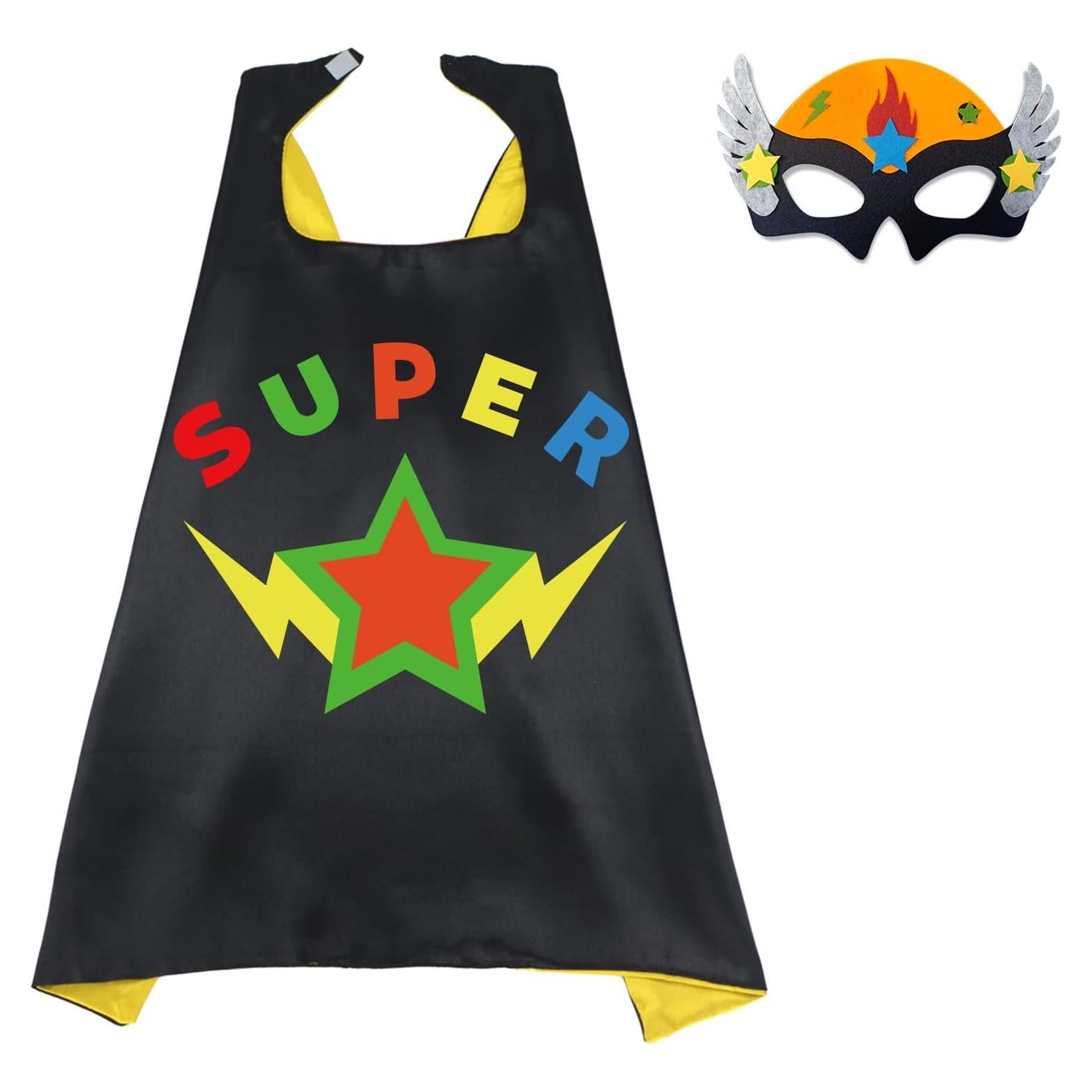 Capa y Máscara de Superhéroe D.Q.Z para Niños - 69.85 cm