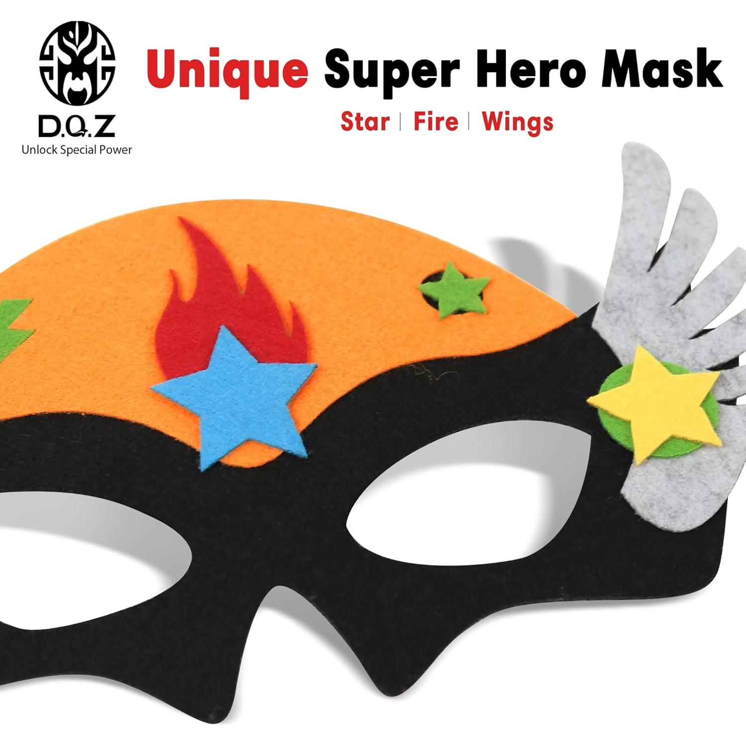 Capa y Máscara de Superhéroe D.Q.Z para Niños - 69.85 cm