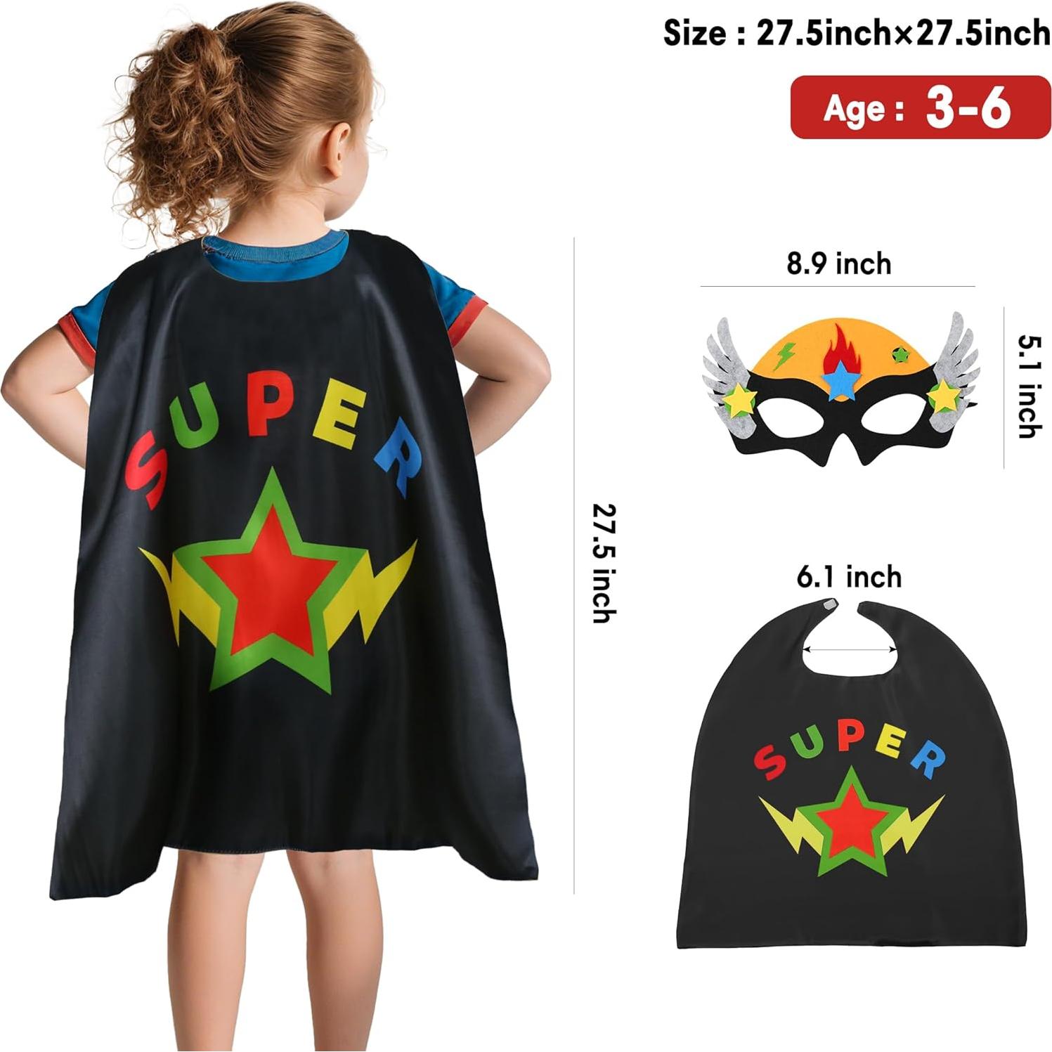 Capa y Máscara de Superhéroe D.Q.Z para Niños - 69.85 cm