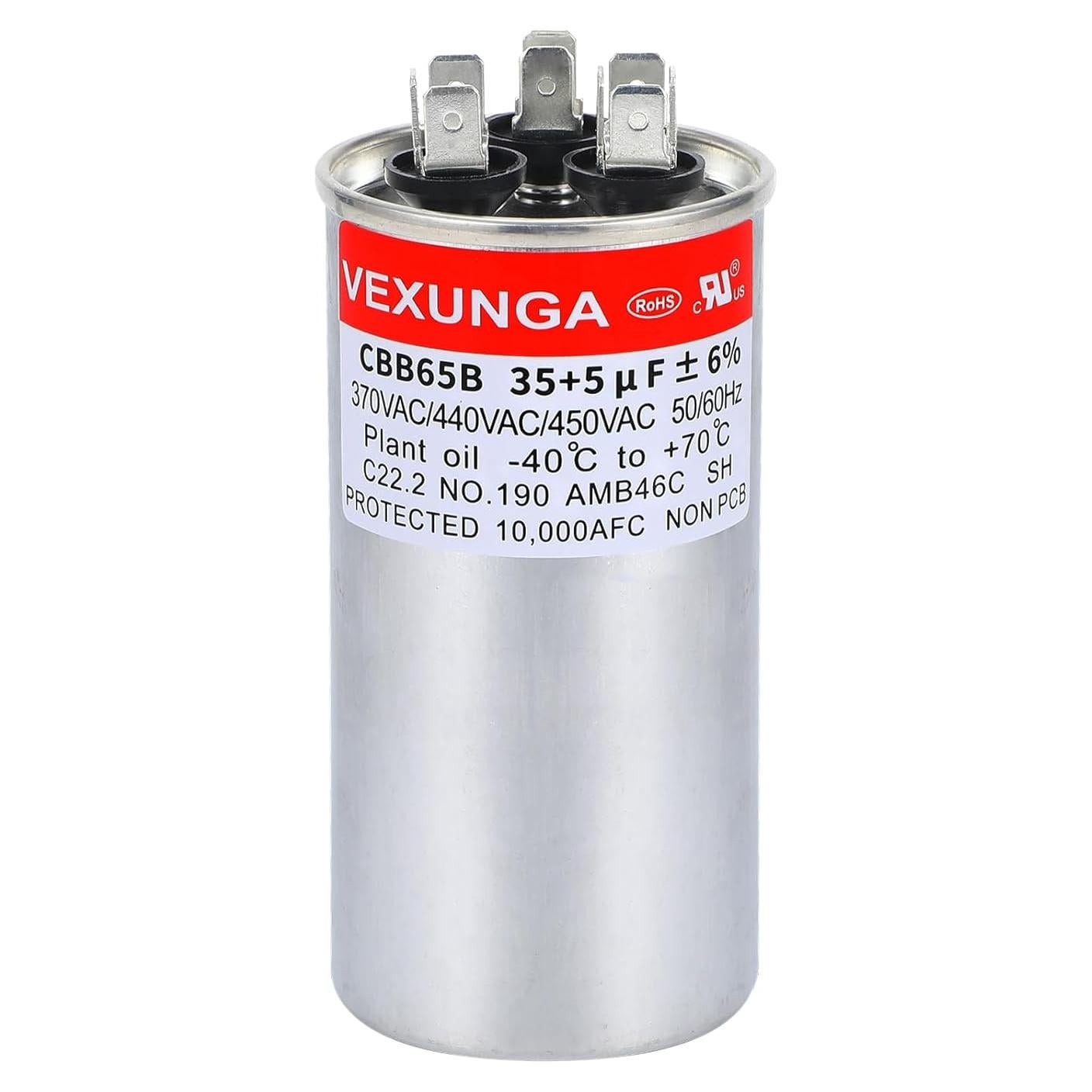 Capacitor AC VEXUNGA 35+5uF 370/440/450VAC Doble Función