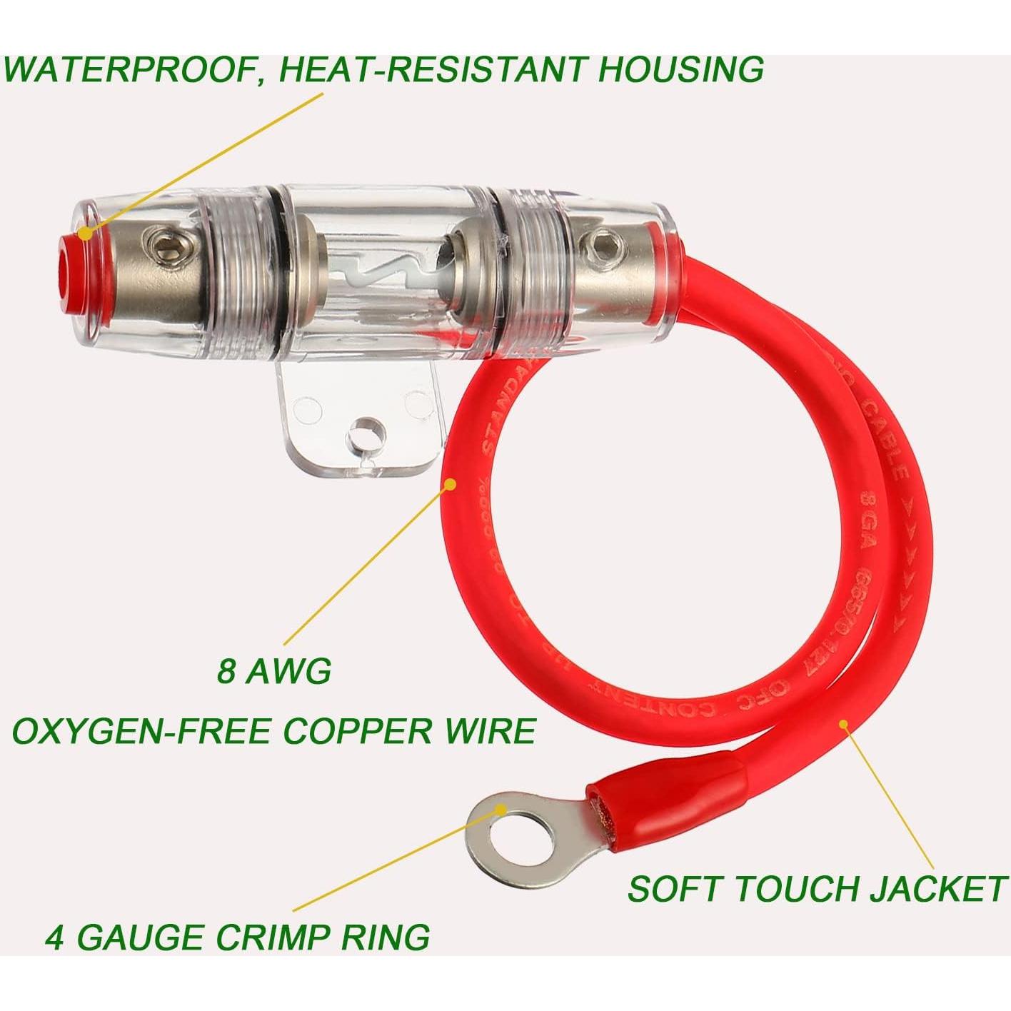 Soporte de Fusible AGU 20A SIGANDG con Cable Cobre 0.30m