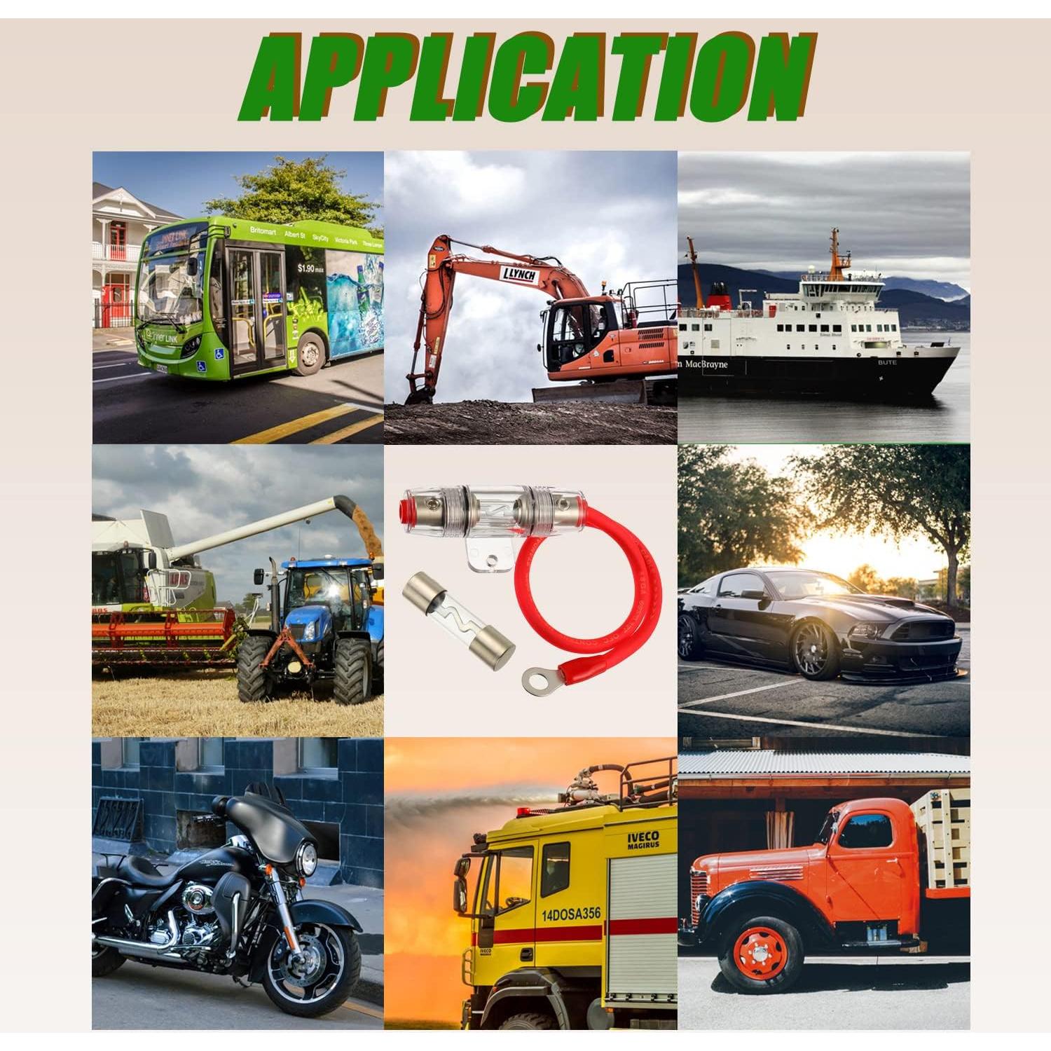 Soporte de Fusible AGU 20A SIGANDG con Cable Cobre 0.30m