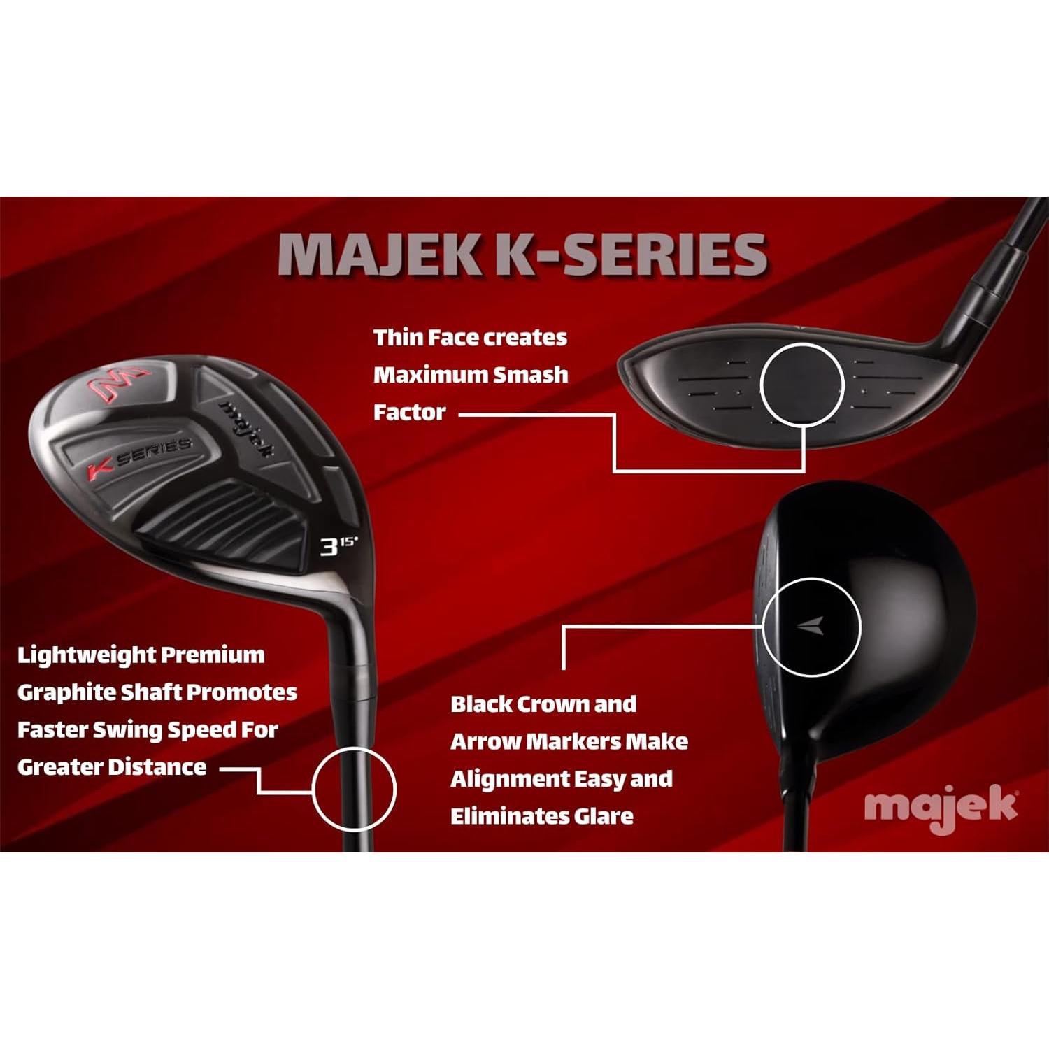 Conjunto de Palos de Golf Majek K-Series Driver 10.5° Diestro