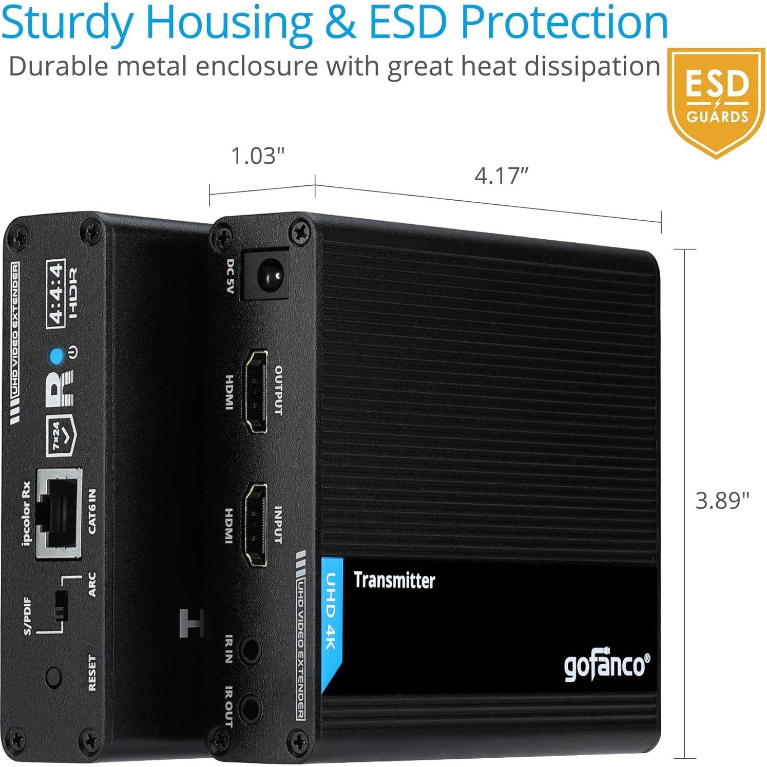 Extensor HDMI 4K 60Hz gofanco HD20Ext-Cas hasta 70m