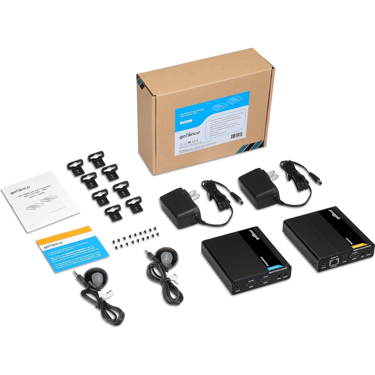 Extensor HDMI 4K 60Hz gofanco HD20Ext-Cas hasta 70m