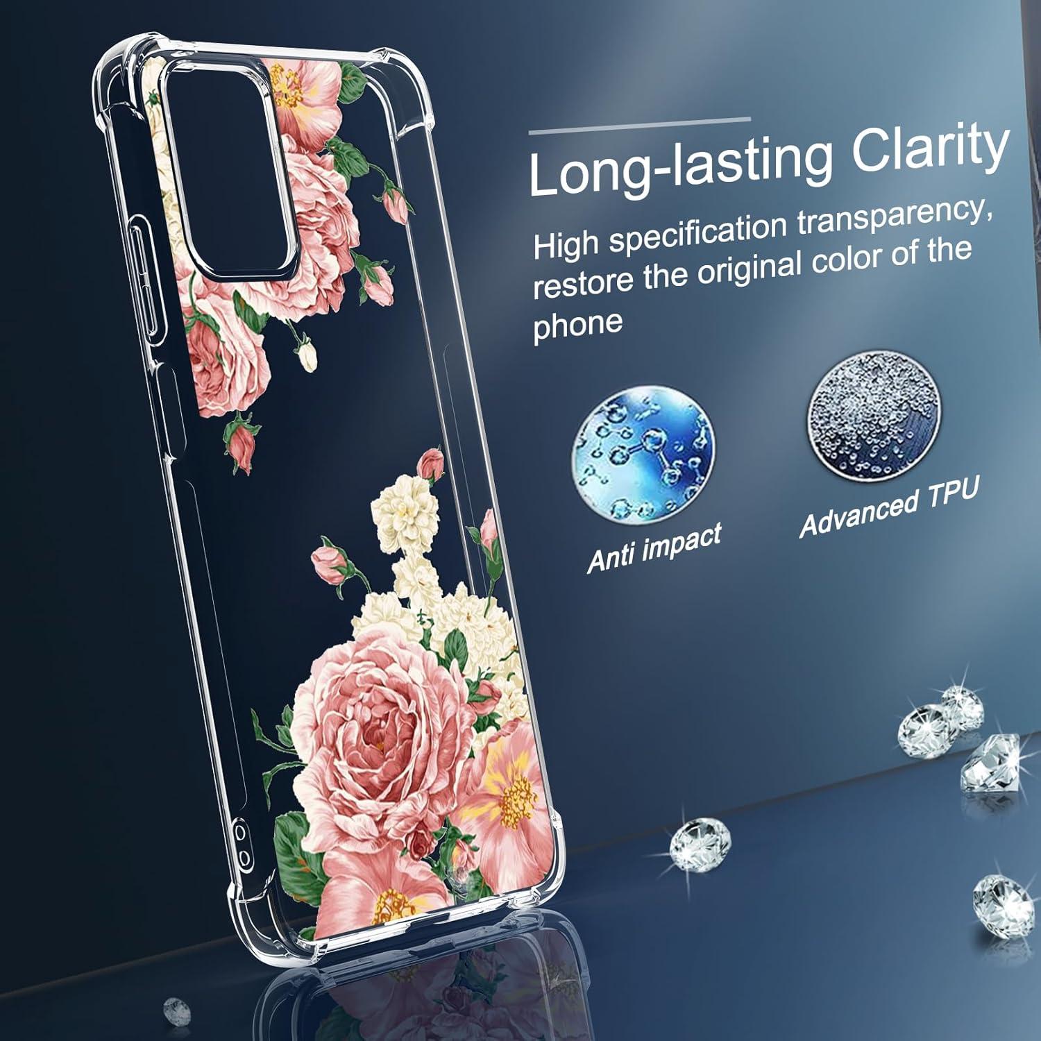 Funda Moto G 5G 2024 Osophter Gran Flor Rosa con Protector