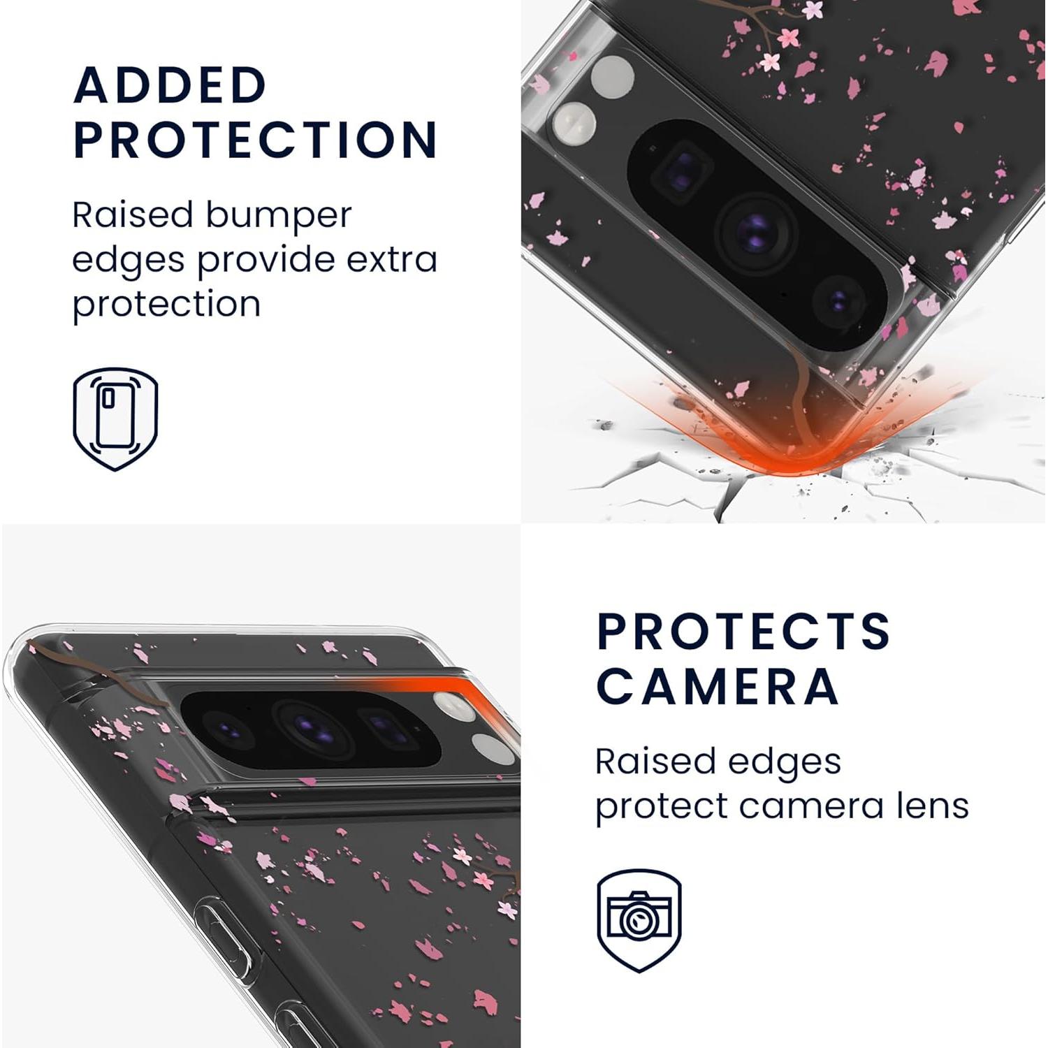 Funda Transparente KW-Mobile para Google Pixel 8 Pro - Flores de Cerezo