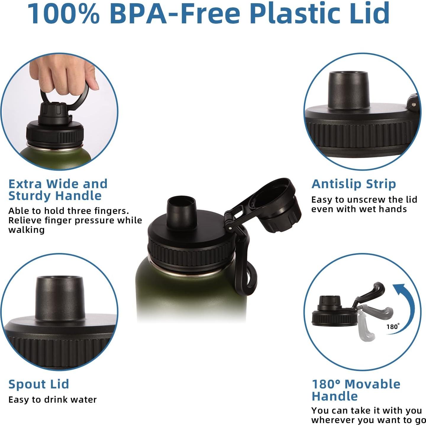 Botella de Agua Aislada Volhoply 40 oz Acero Inoxidable Verde