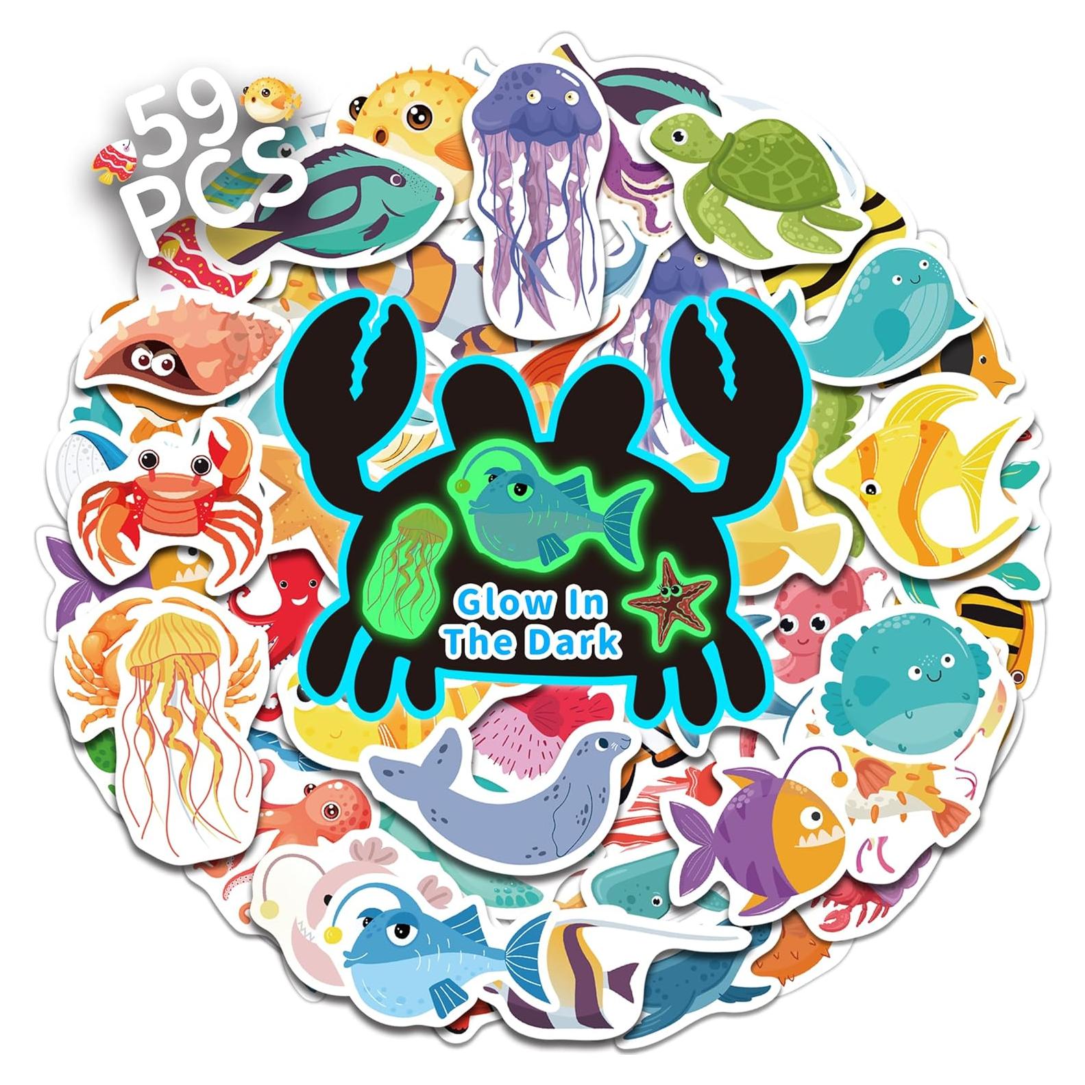 Pegatinas Luminosas de Animales Marinos Robmoda - 52 Pcs