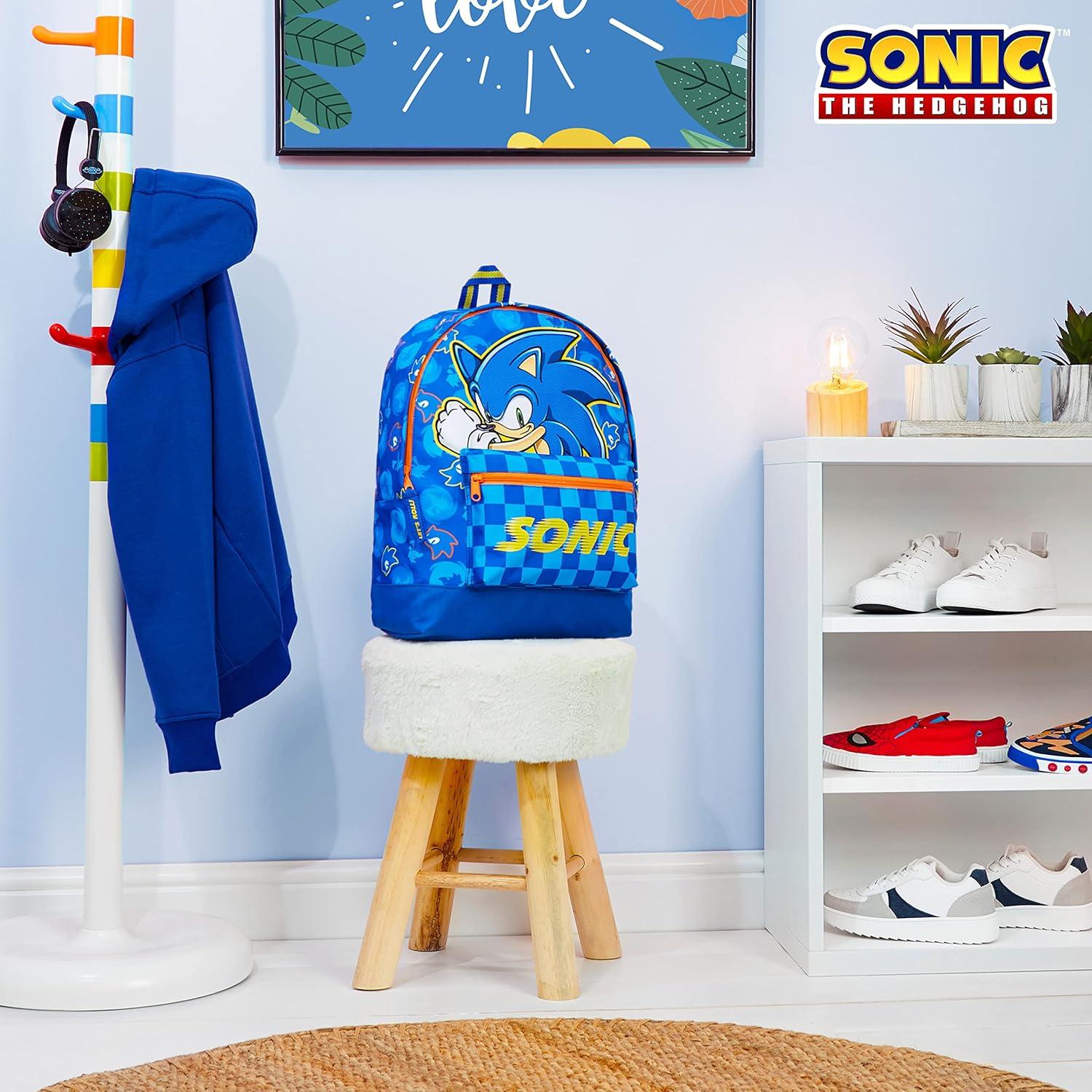 Mochila Escolar Sonic The Hedgehog Niños 39x32x11cm Azul