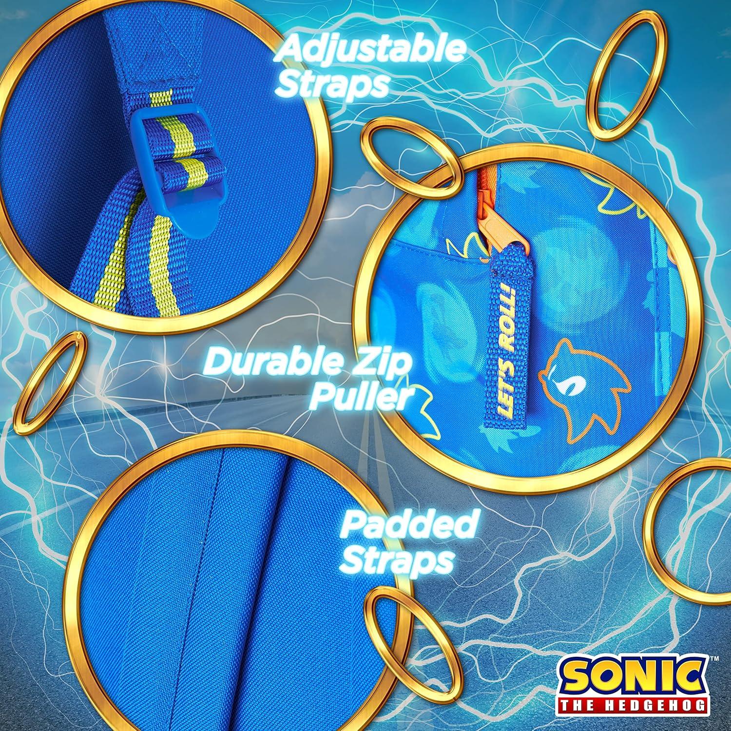 Mochila Escolar Sonic The Hedgehog Niños 39x32x11cm Azul