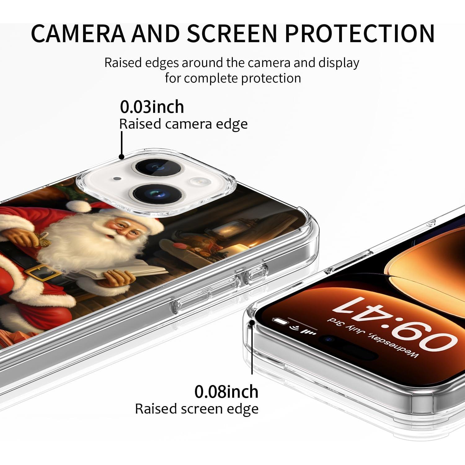 Funda Navideña LUHOURI para iPhone 14 con Protector de Pantalla