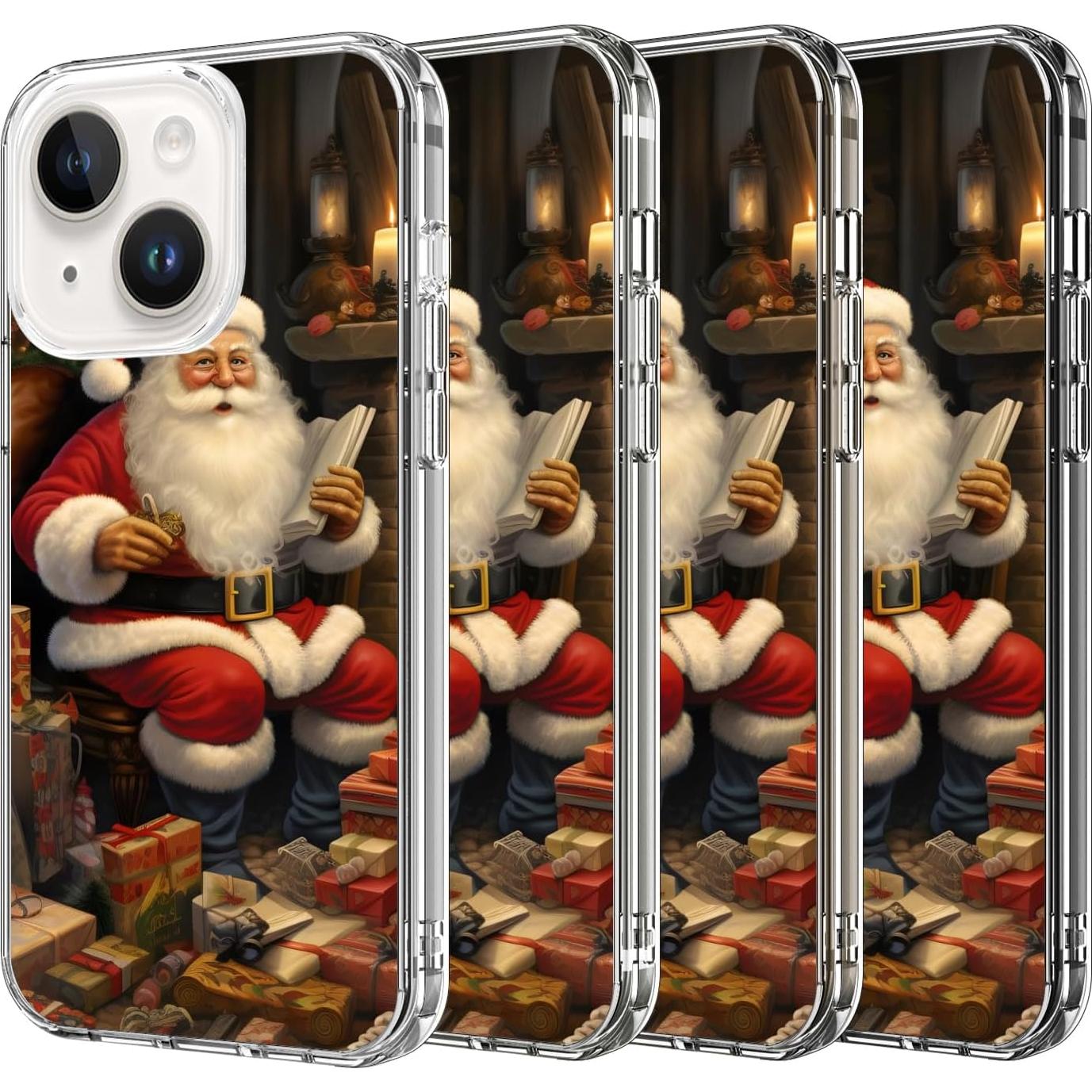 Funda Navideña LUHOURI para iPhone 14 con Protector de Pantalla