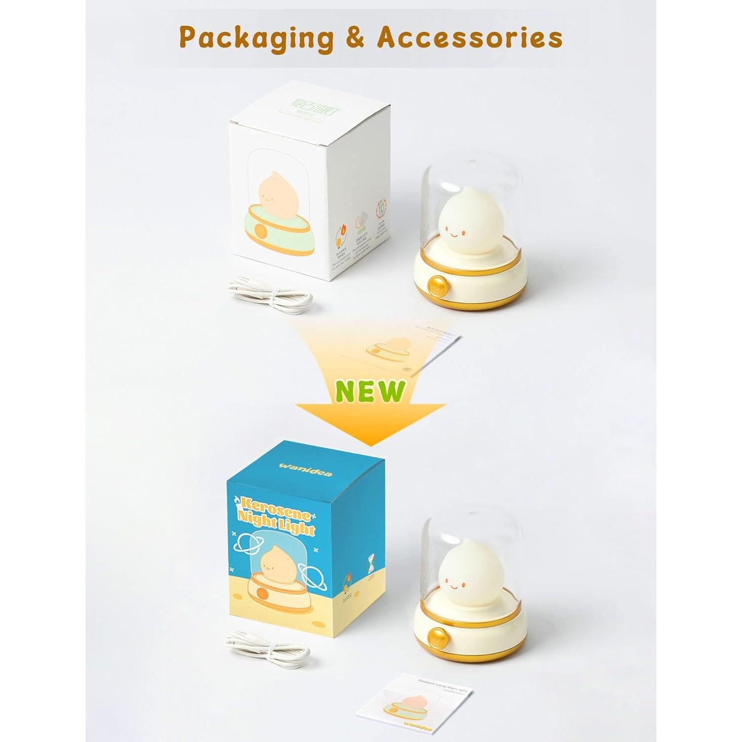 Lámpara LED Sin Llama WANIDEA Amarilla Regulable para Niños