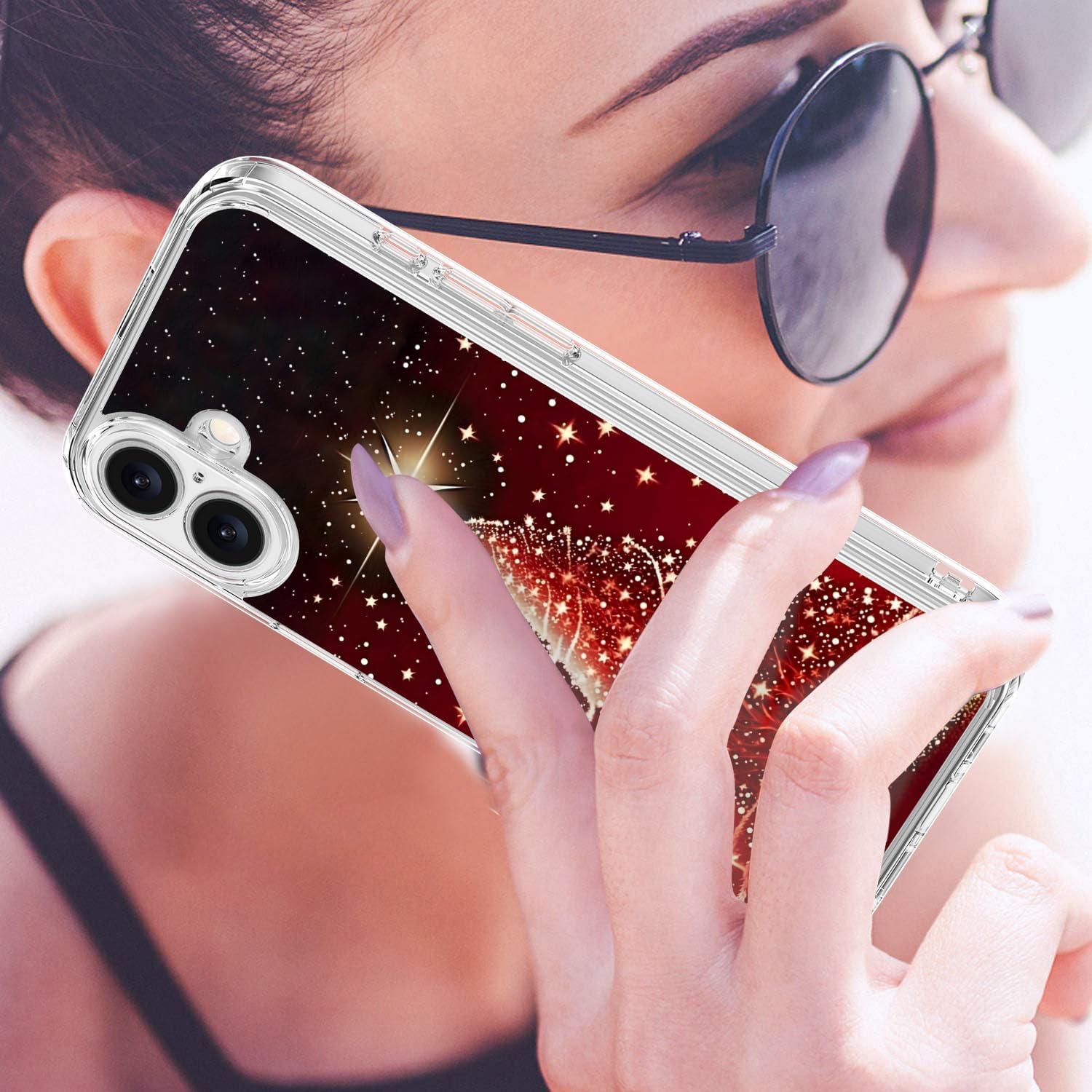 Funda Navideña LUHOURI para iPhone 16 con Protector de Pantalla